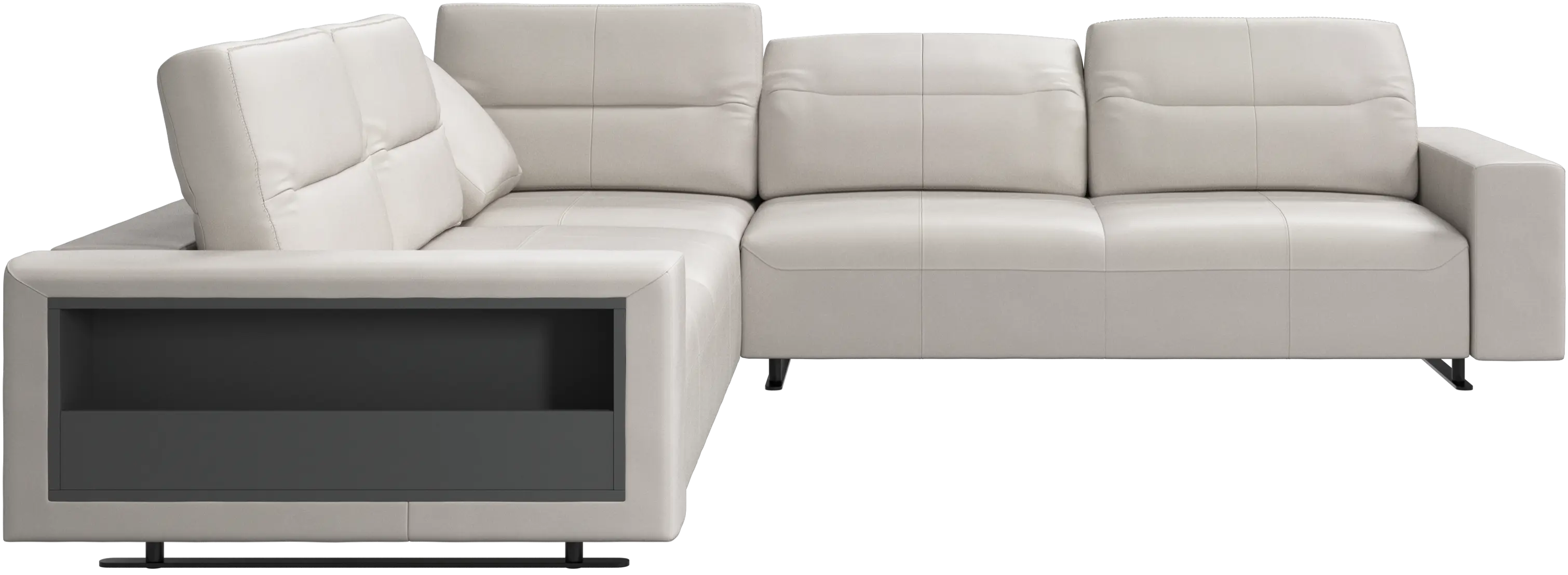 Hampton コーナーソファ アジャスタブルバック&収納付き