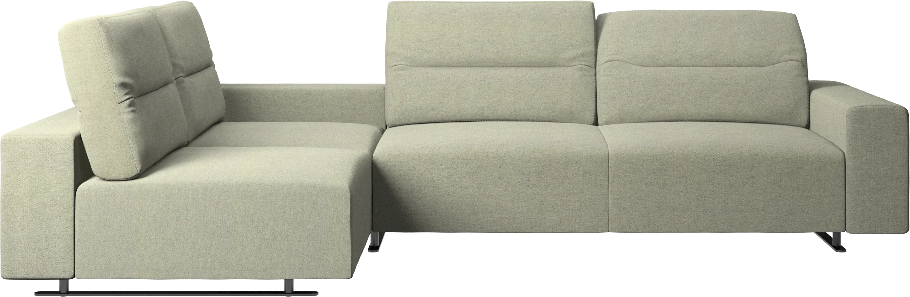 Hampton corner sofa with adjustable back and storage on right side