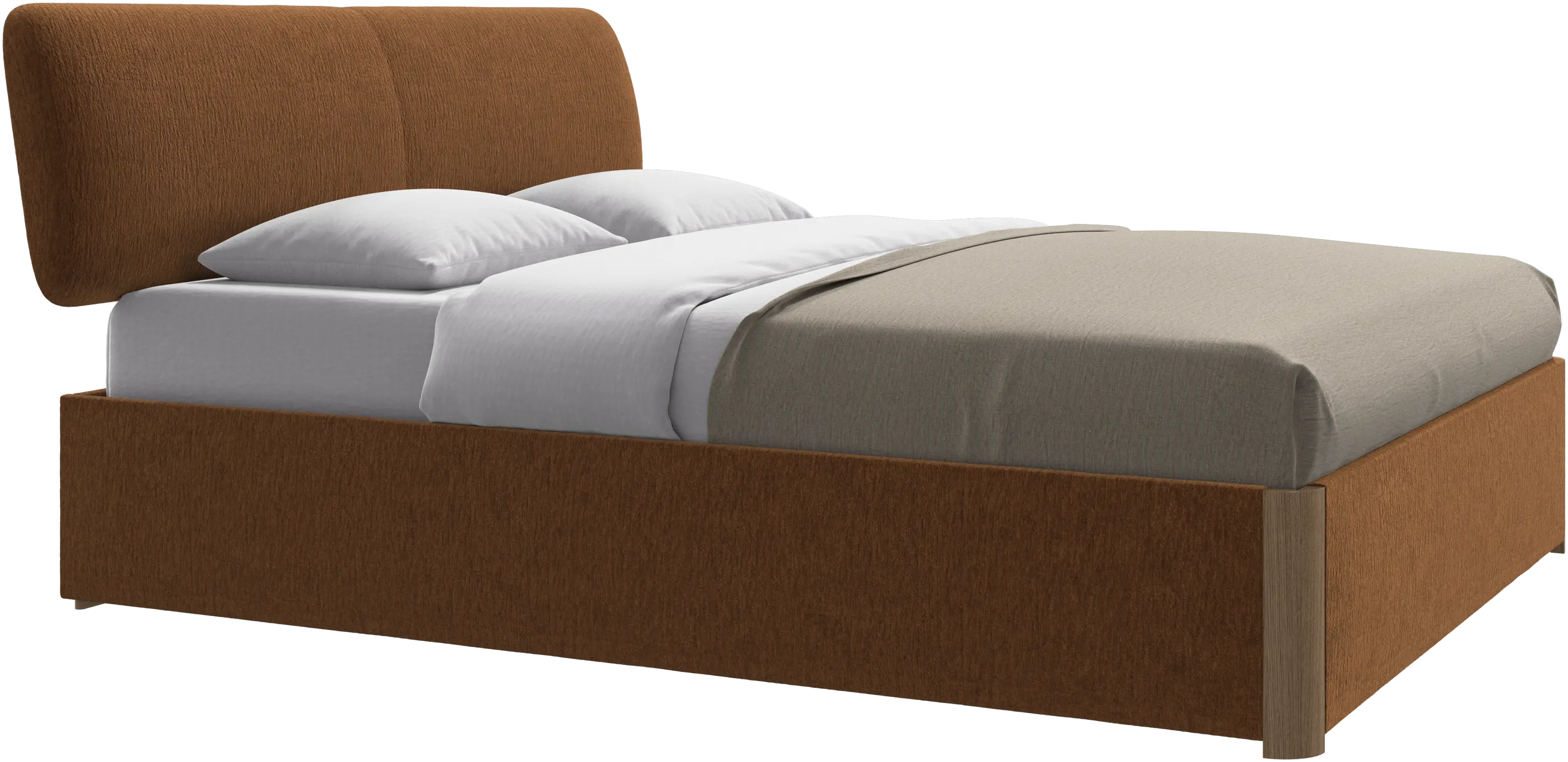Element bed, bed-mounted headboard, with slats and storage solution, excl. mattress