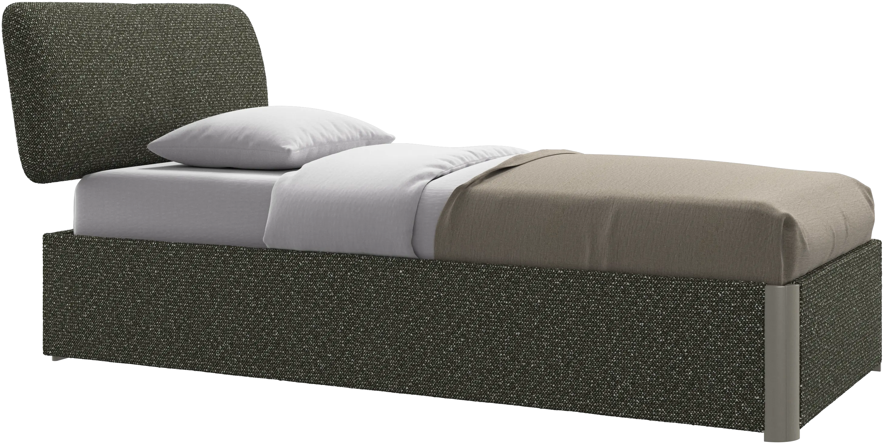 Element bed, bed-mounted headboard, with slats and storage solution, excl. mattress