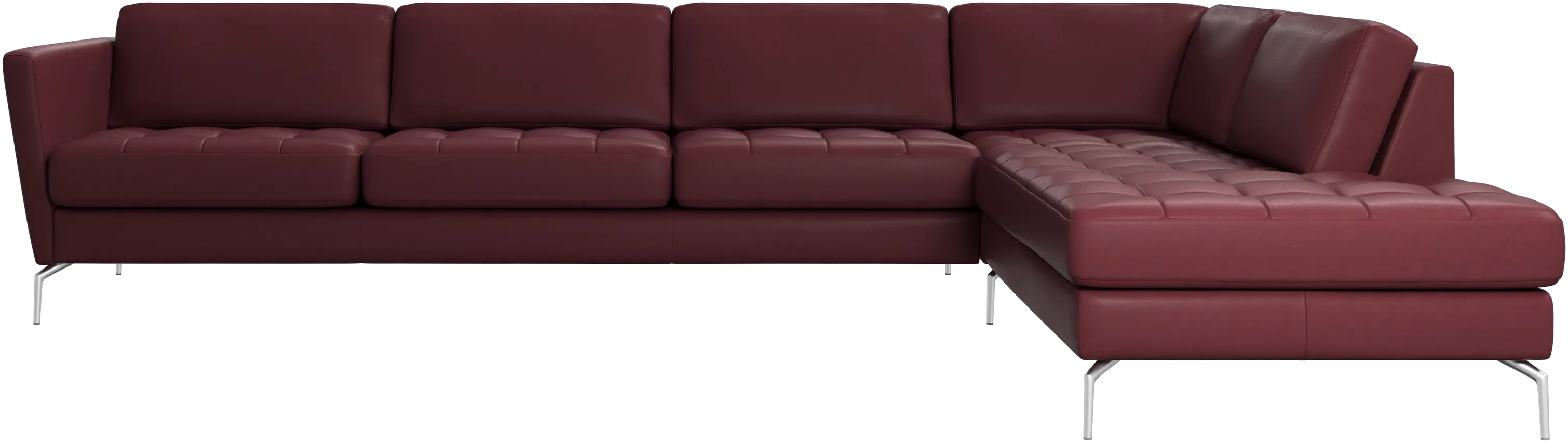 Osaka corner sofa with lounging unit, tufted seat