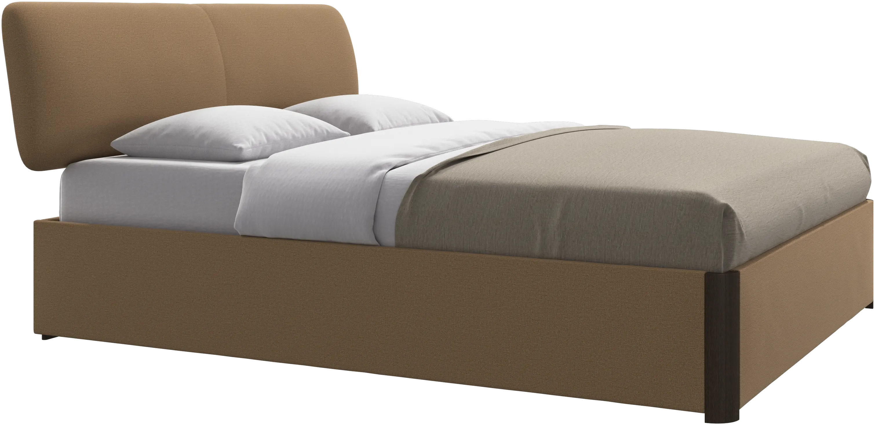 Element bed, bed-mounted headboard, with slats and storage solution, excl. mattress