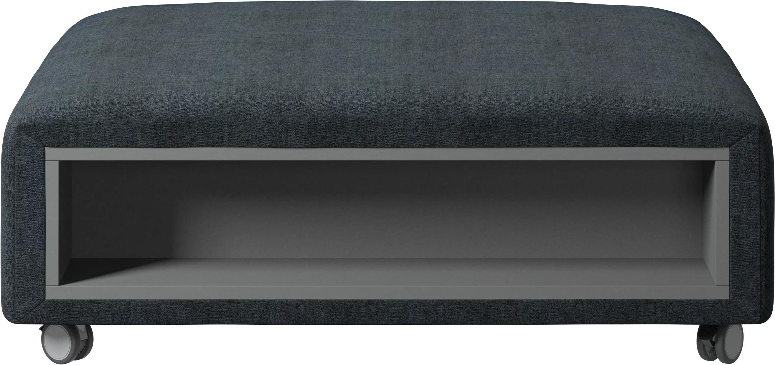 Pouf Hampton sur roulettes avec espaces de rangement