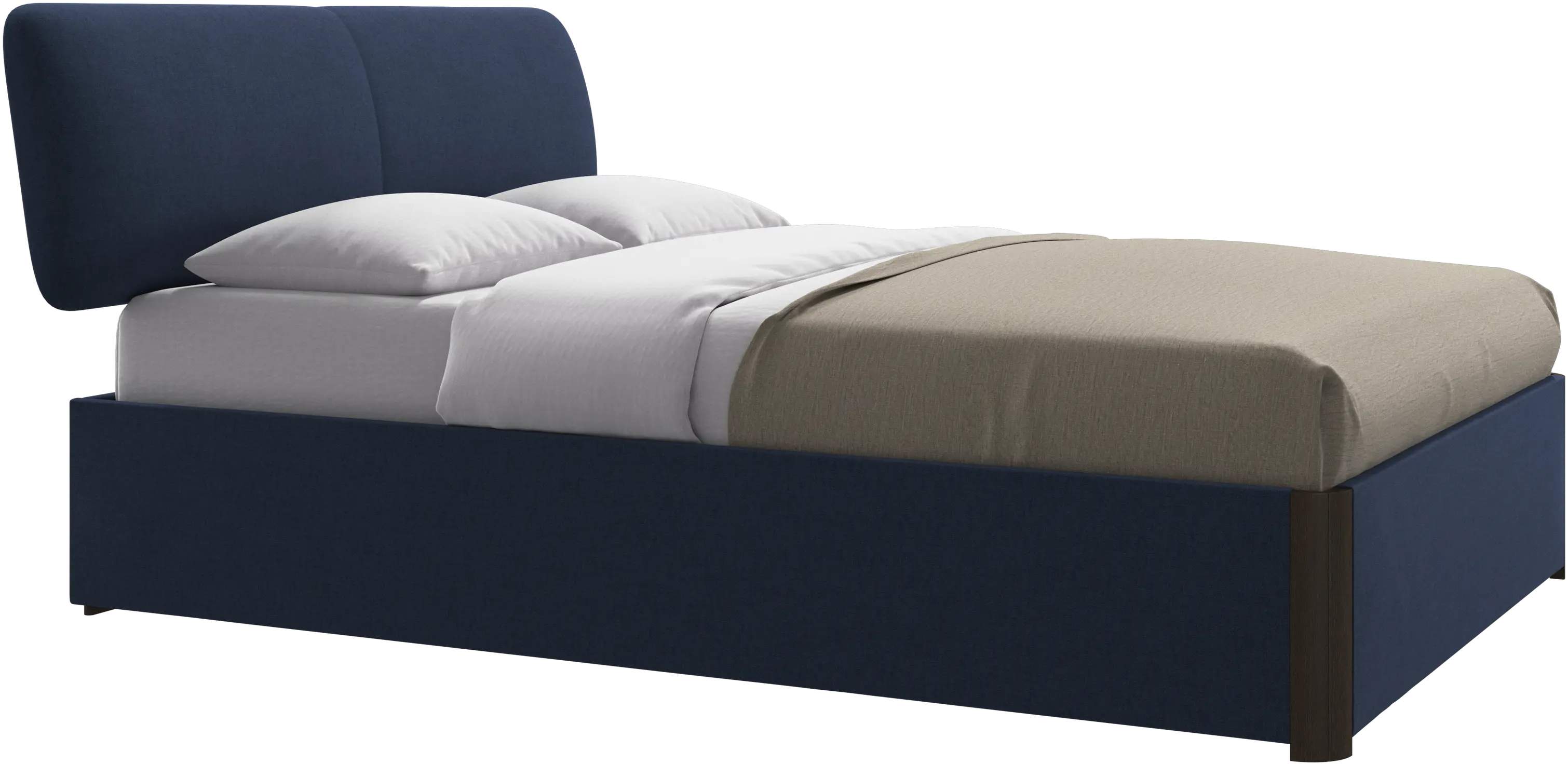 Element bed, bed-mounted headboard, with slats and storage solution, excl. mattress