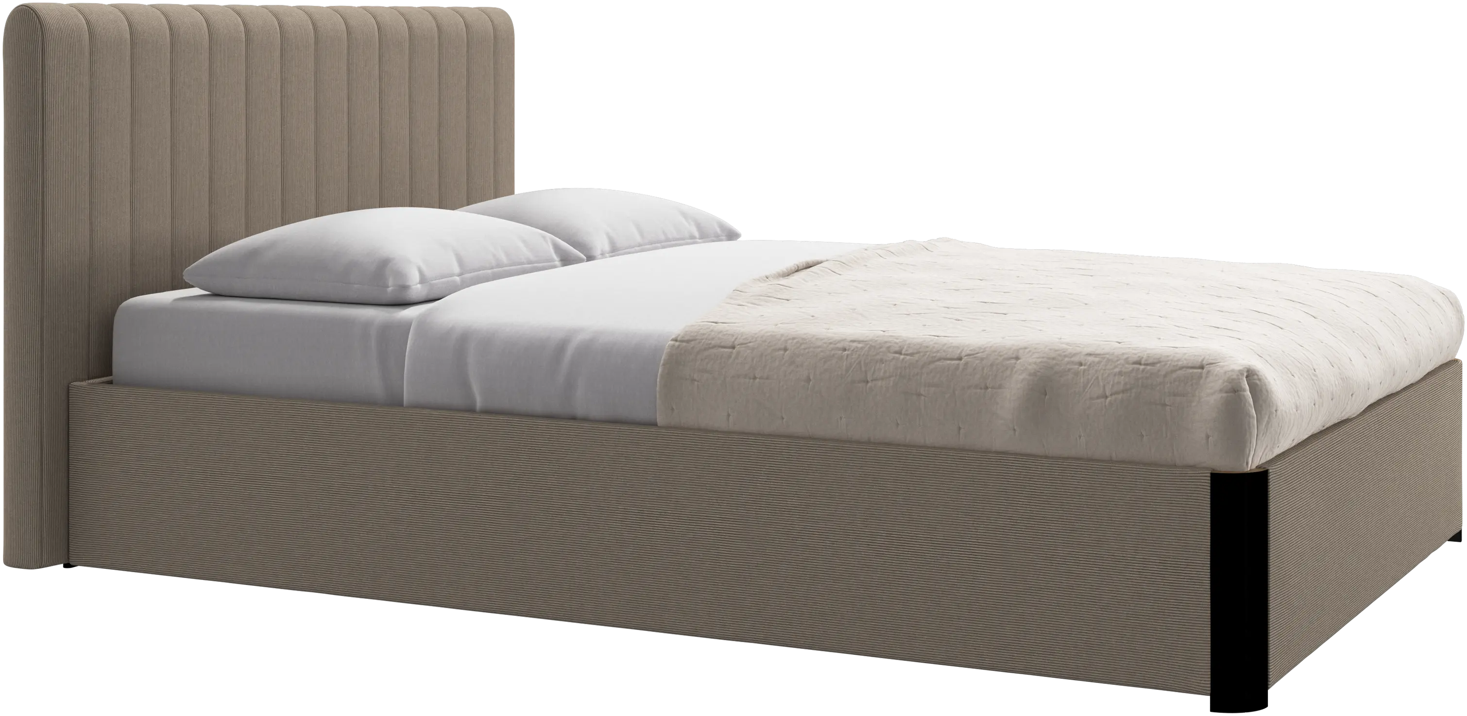 Element bed, bed-mounted headboard, with slats and storage solution, excl. mattress