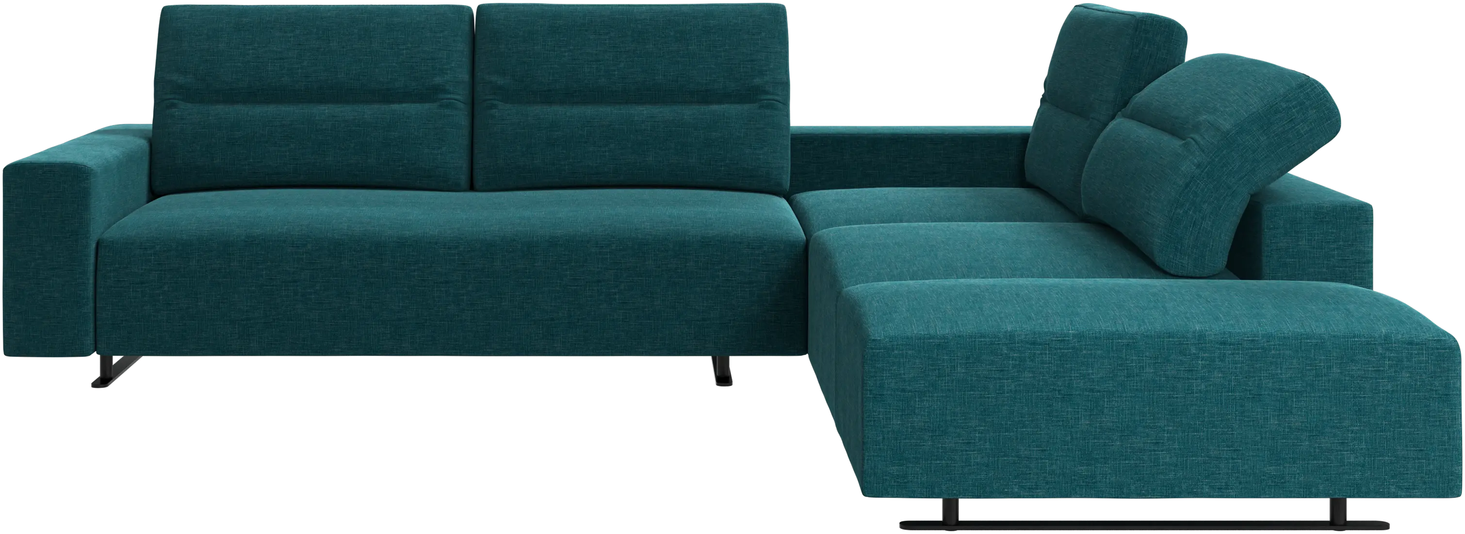 Hampton corner sofa with adjustable back and storage on left side