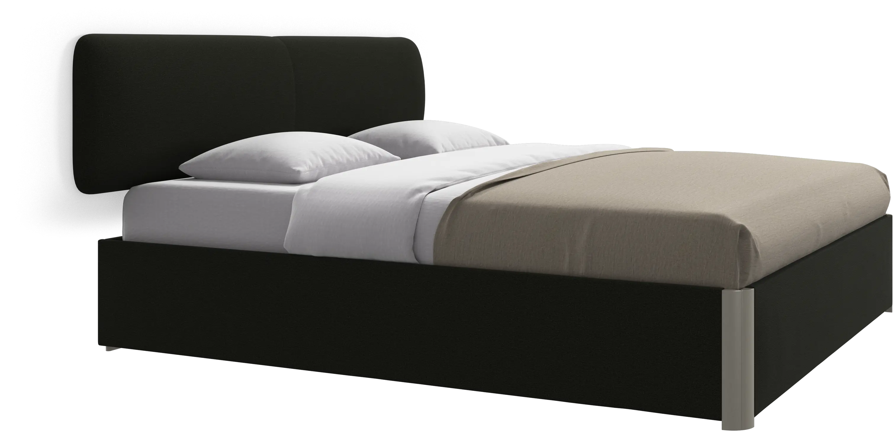 Element bed, wall-mounted headboard, with slats and storage solution, excl. mattress