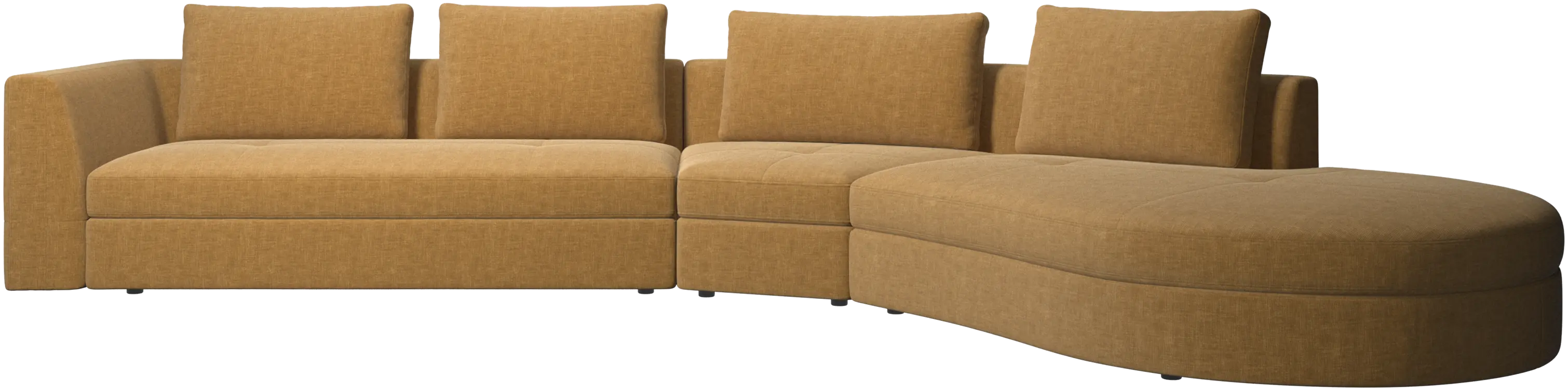 Bergamo sofa with round lounging unit,right