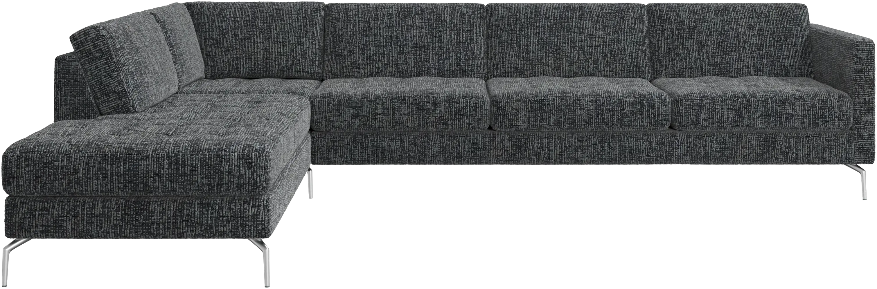 Osaka corner sofa with lounging unit, tufted seat