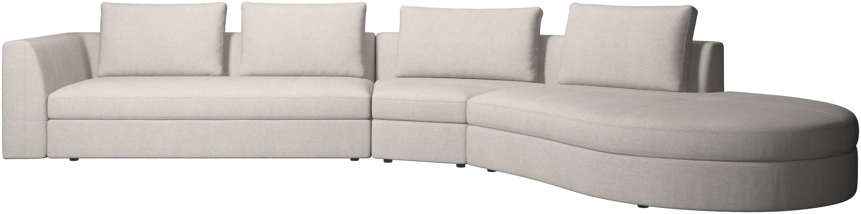 Bergamo sofa with round lounging unit,right