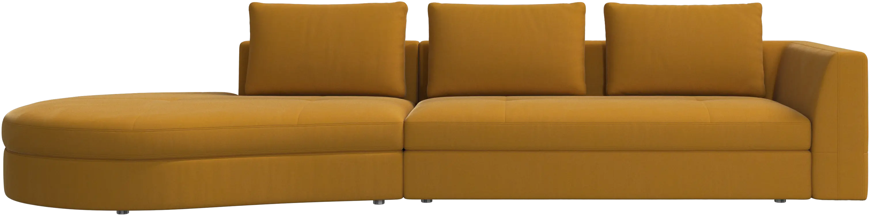 Bergamo sofa with round lounging unit, left