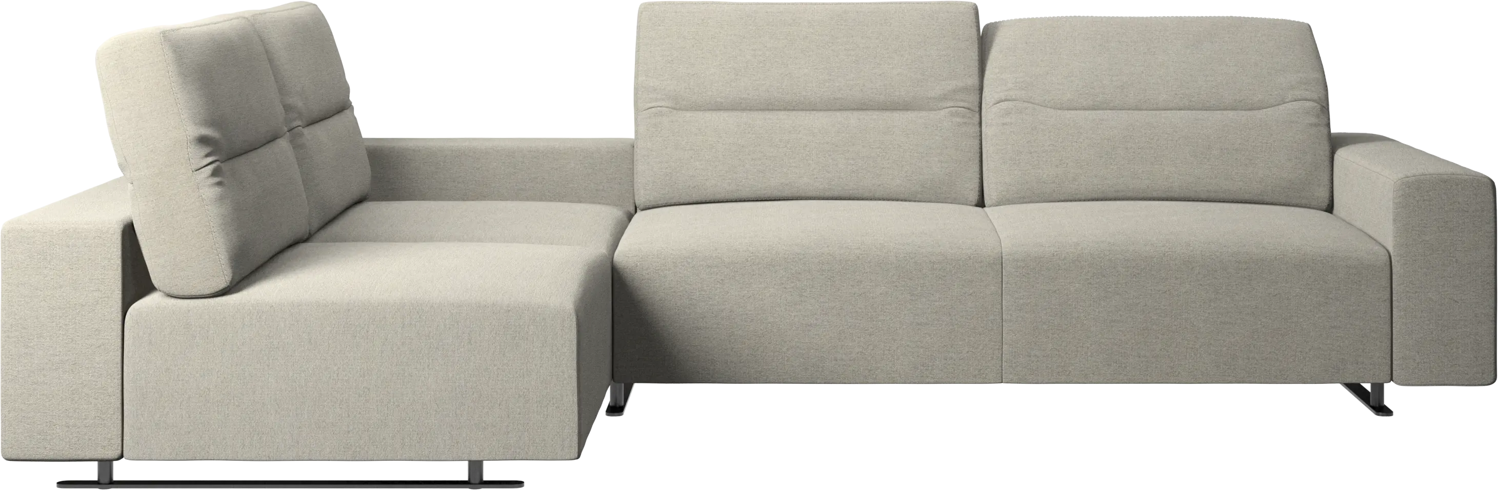 Hampton corner sofa with adjustable back and storage on right side