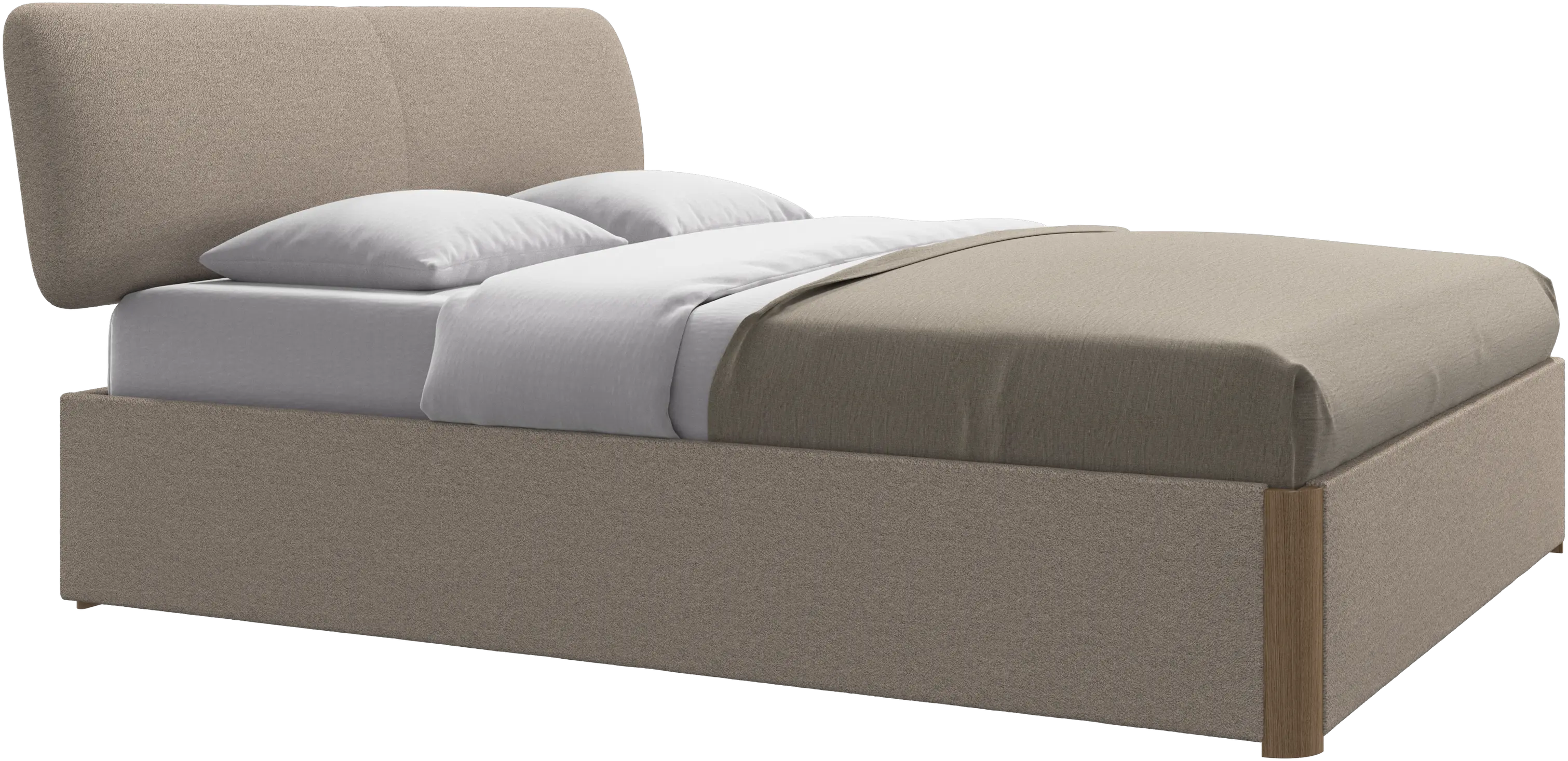Element bed, bed-mounted headboard, with slats and storage solution, excl. mattress
