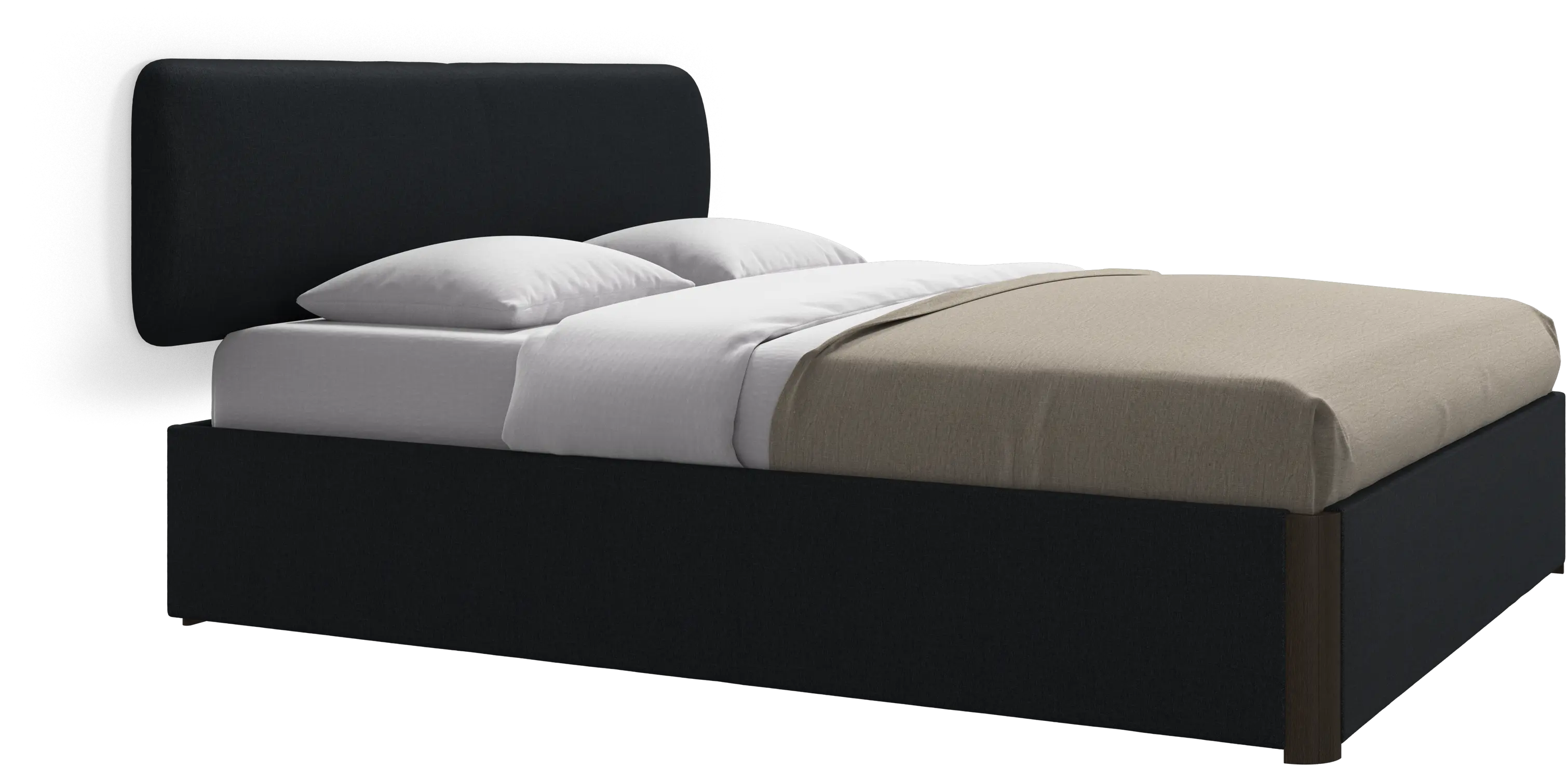 Element lit, tête de lit murale, avec lattes et solution de stockage, excl. matelas