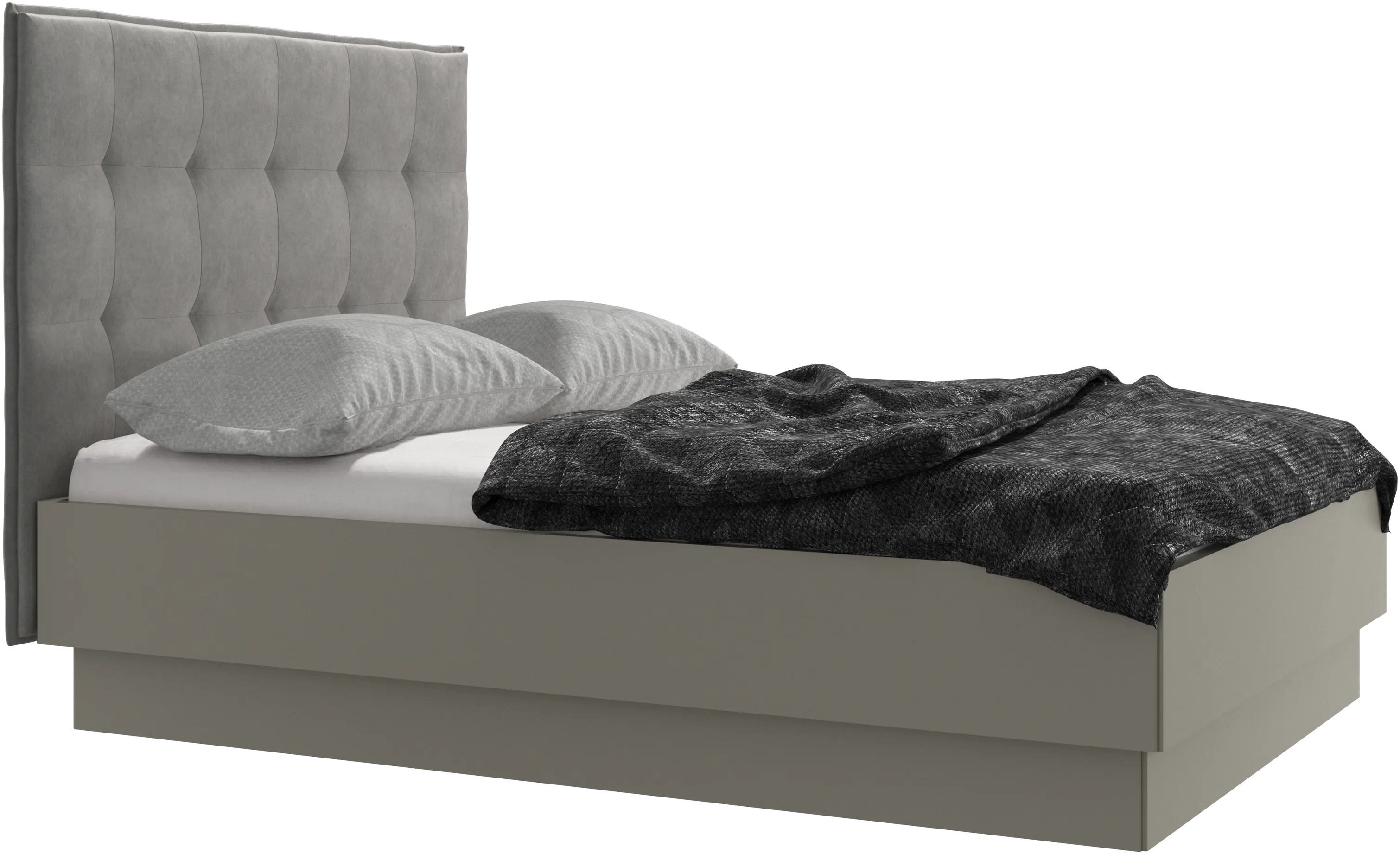 Lugano storage bed with lift-up frame and slats, excl. mattress