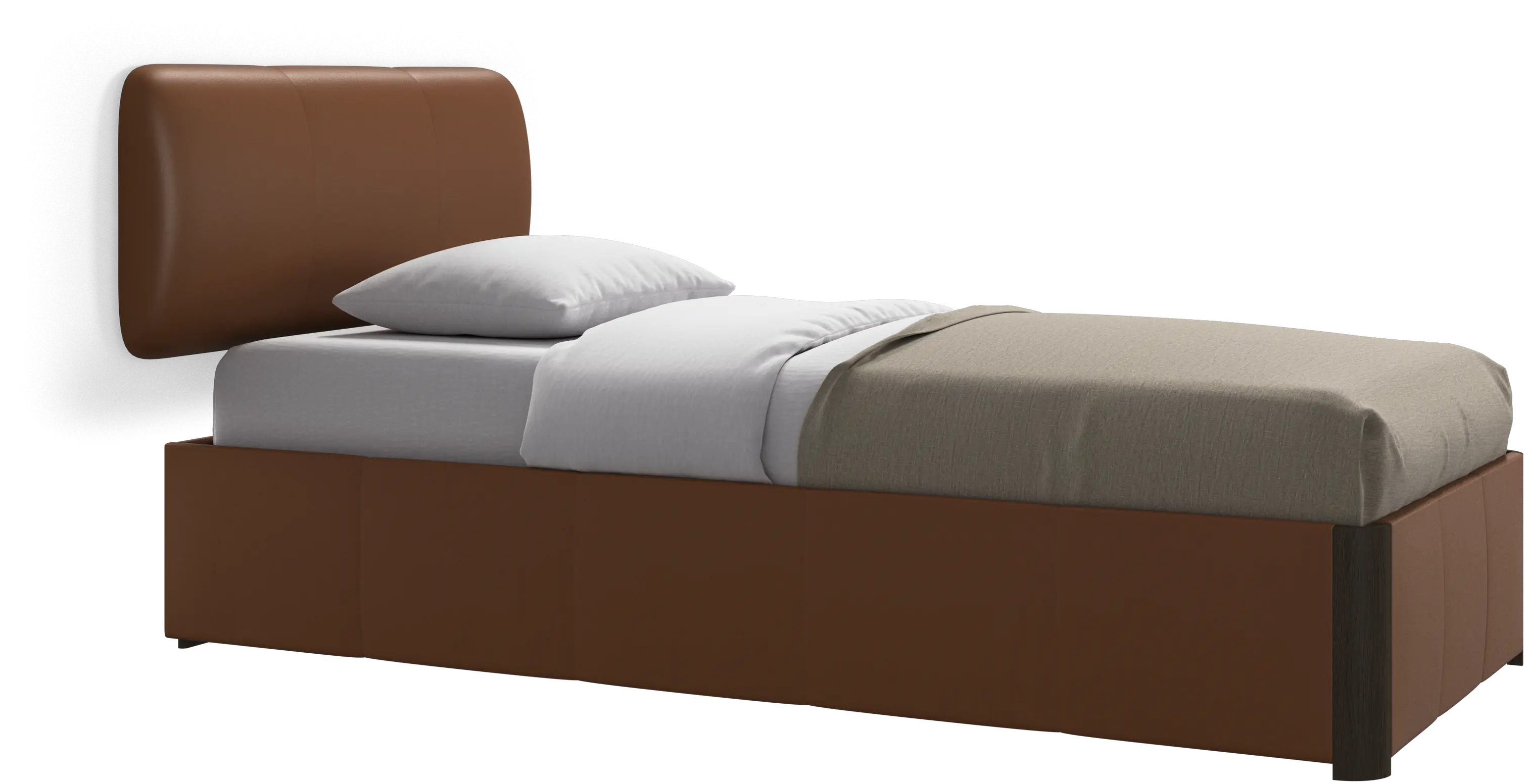 Element bed, wall-mounted headboard, with slats and storage solution, excl. mattress