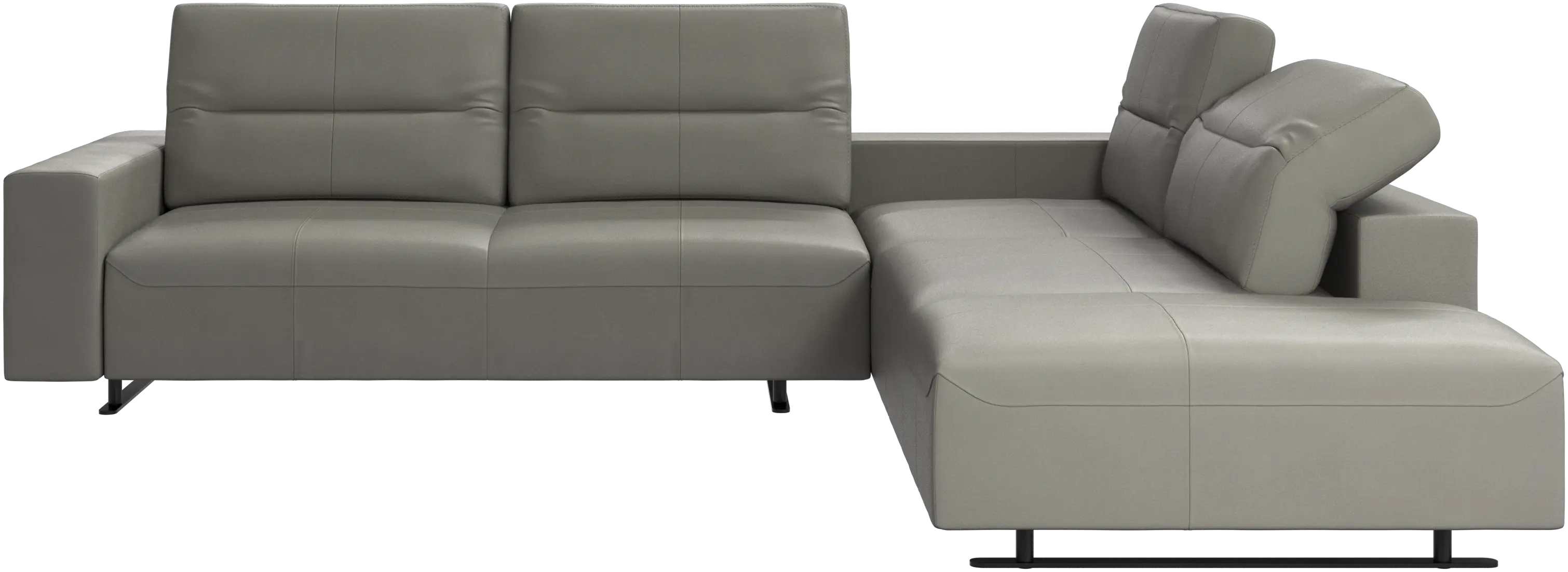 Hampton corner sofa with adjustable back and storage on left side