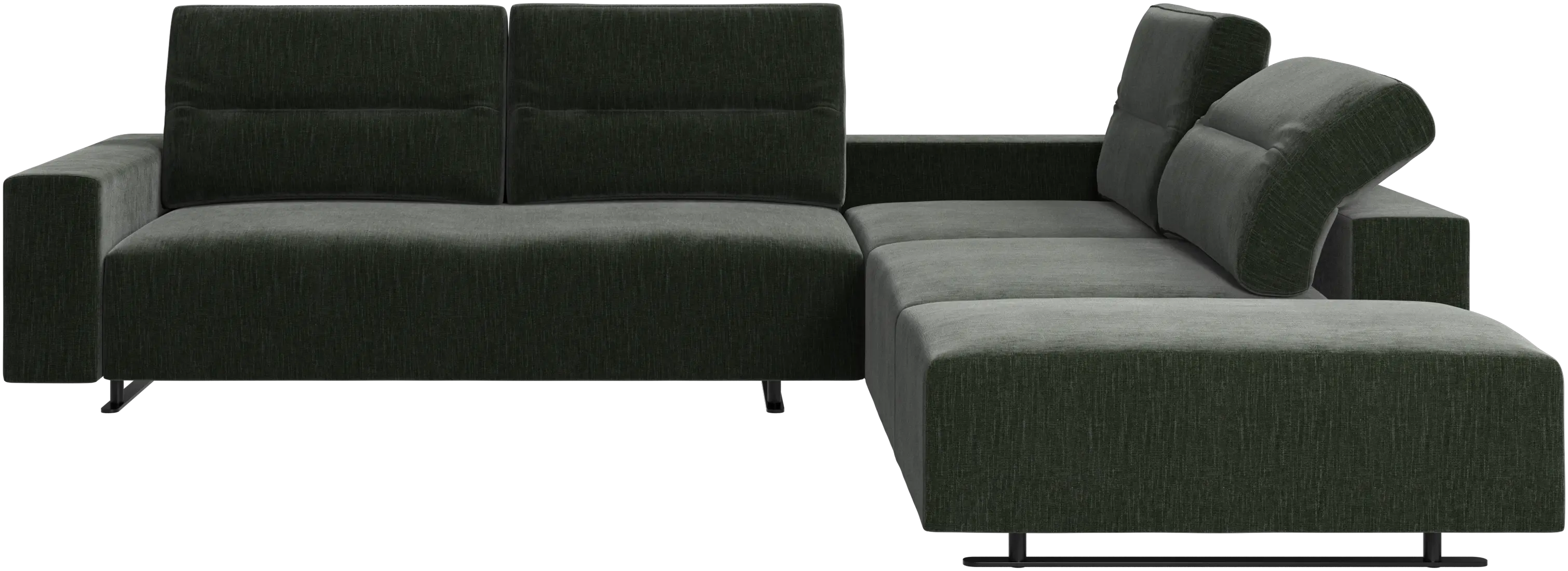 Hampton corner sofa with adjustable back and lounging unit