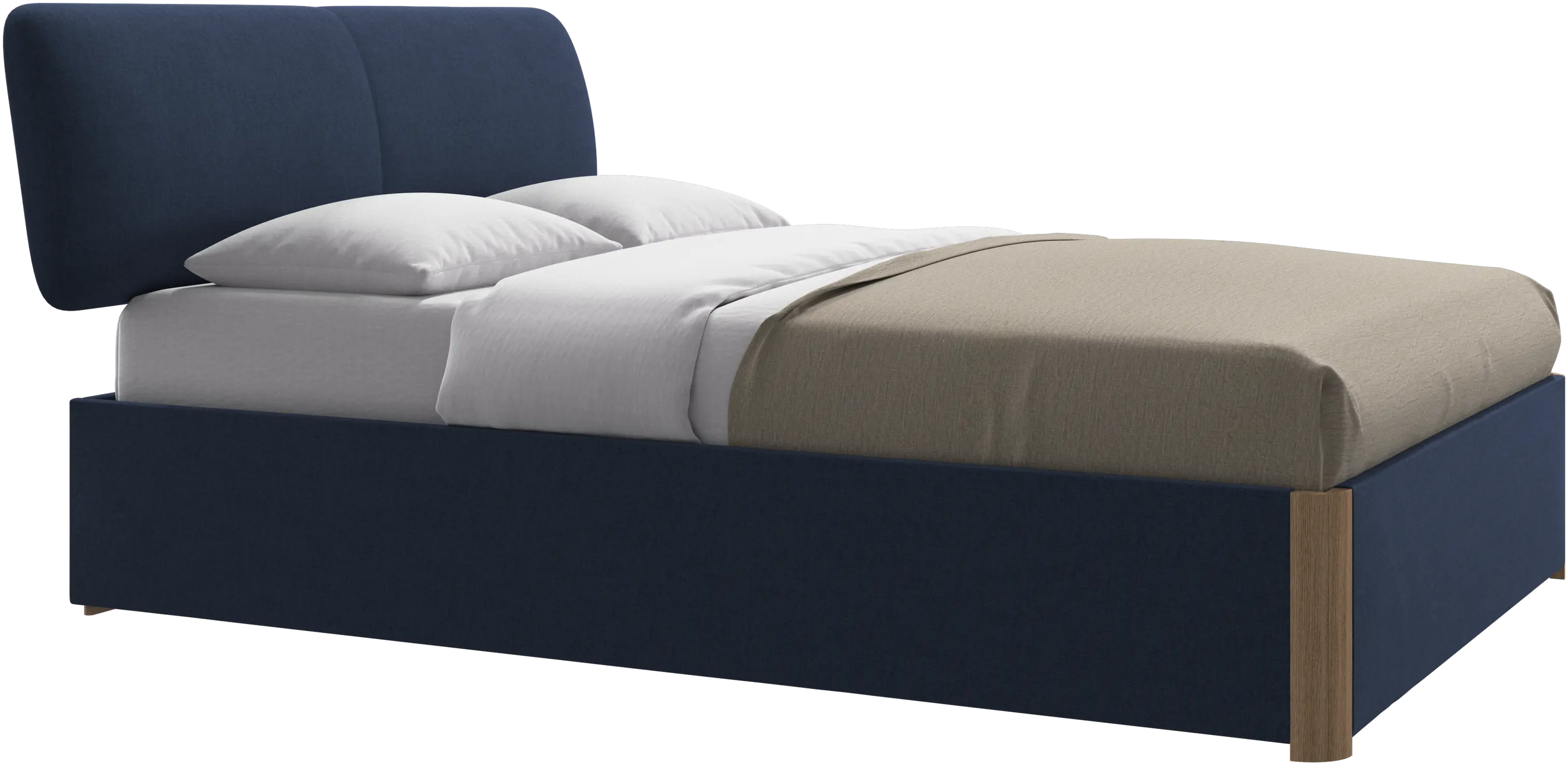 Element bed, bed-mounted headboard, with slats and storage solution, excl. mattress