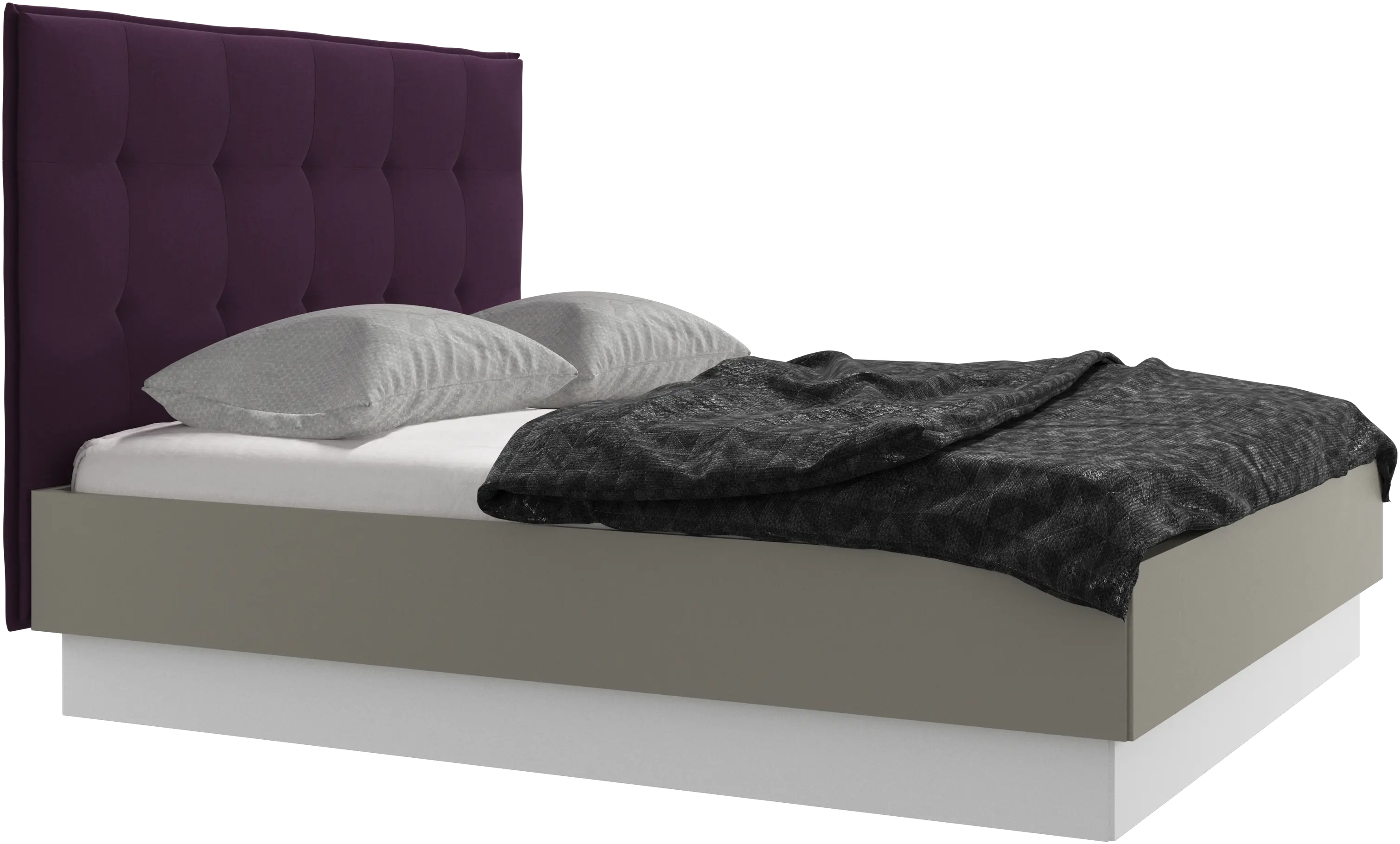 Lugano storage bed with lift-up frame and slats, excl. mattress