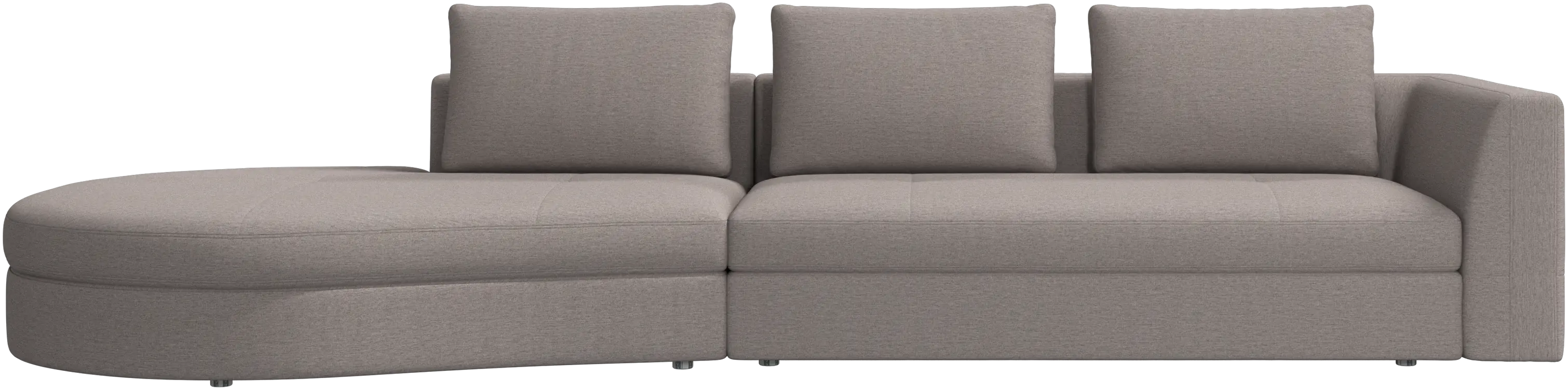 Bergamo sofa with round lounging unit, left