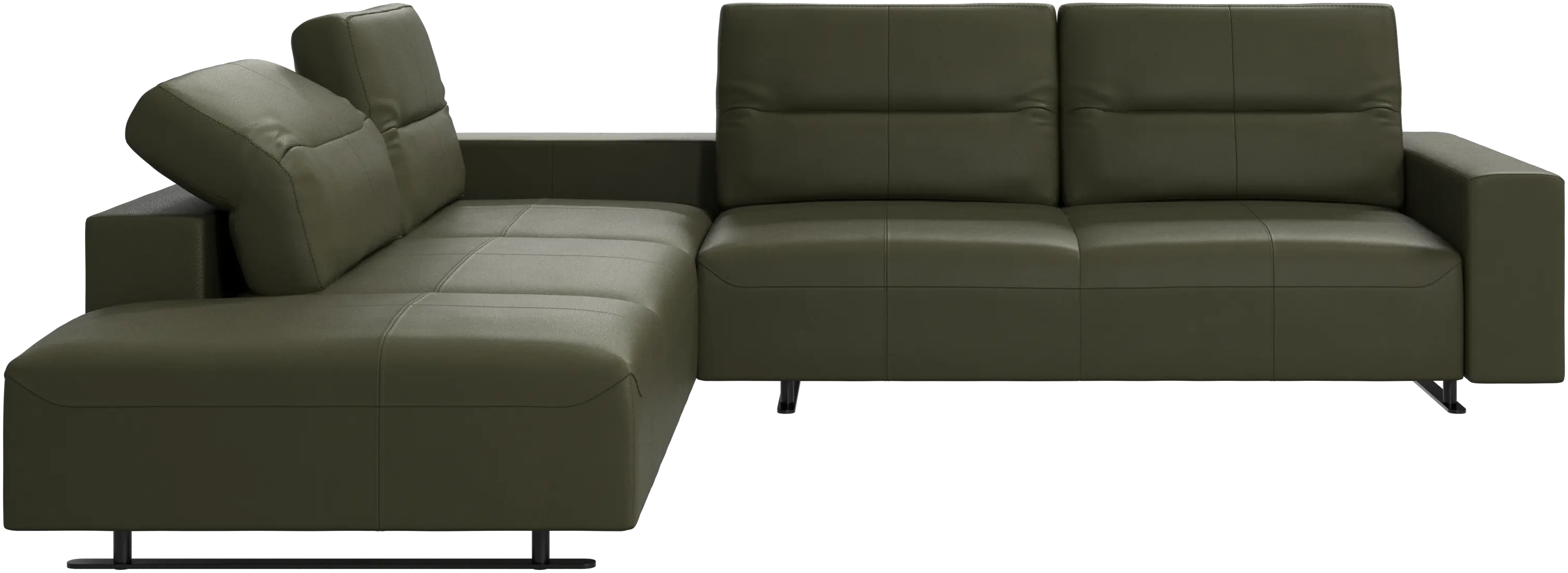 Hampton corner sofa with adjustable back and lounging unit