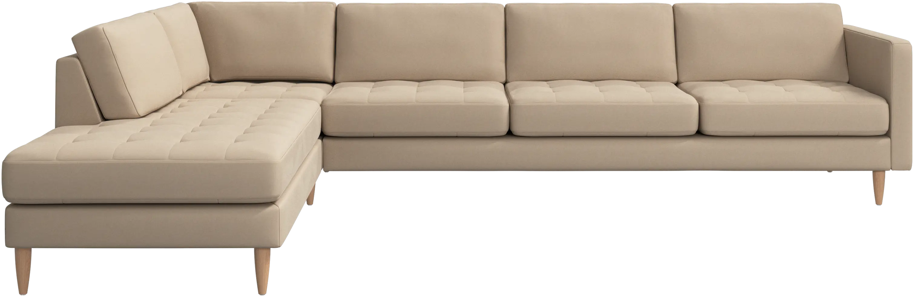Osaka corner sofa with lounging unit, tufted seat