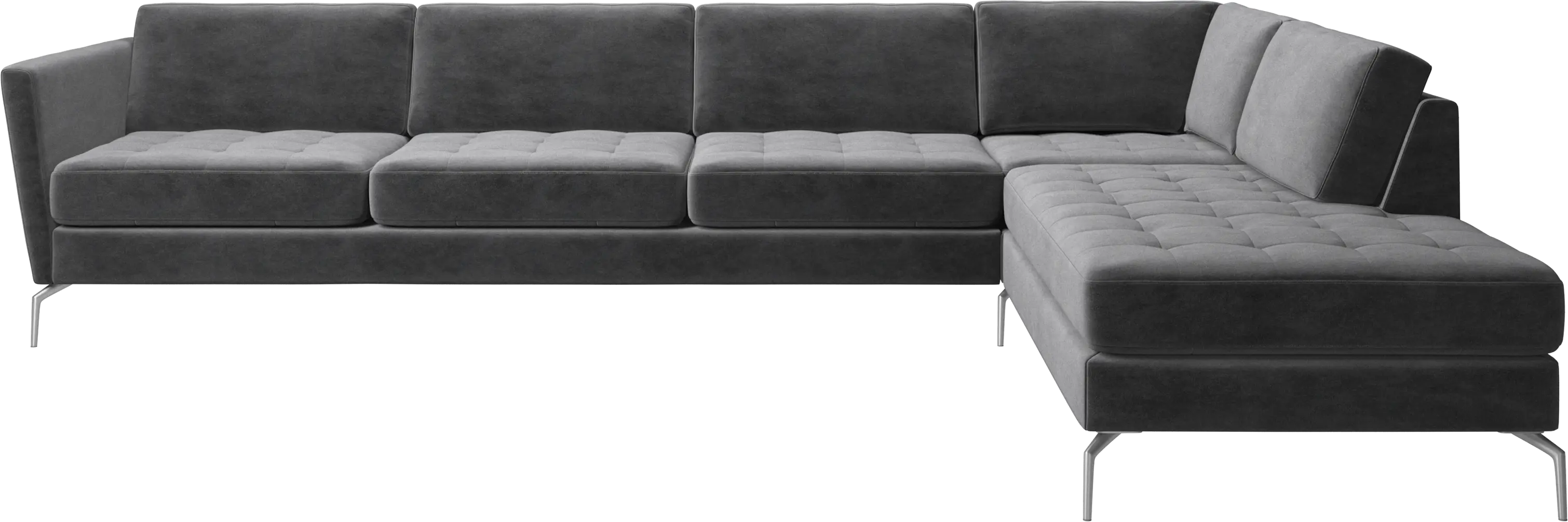 Osaka corner sofa with lounging unit, tufted seat
