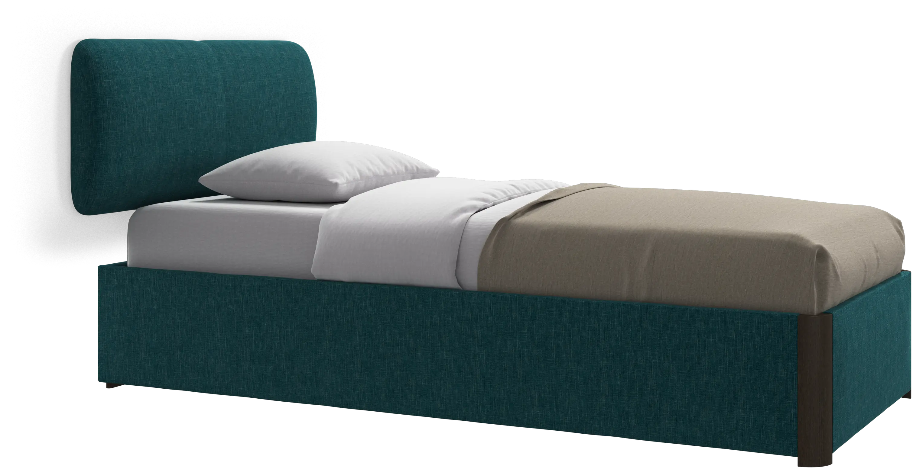 Element bed, wall-mounted headboard, with slats and storage solution, excl. mattress