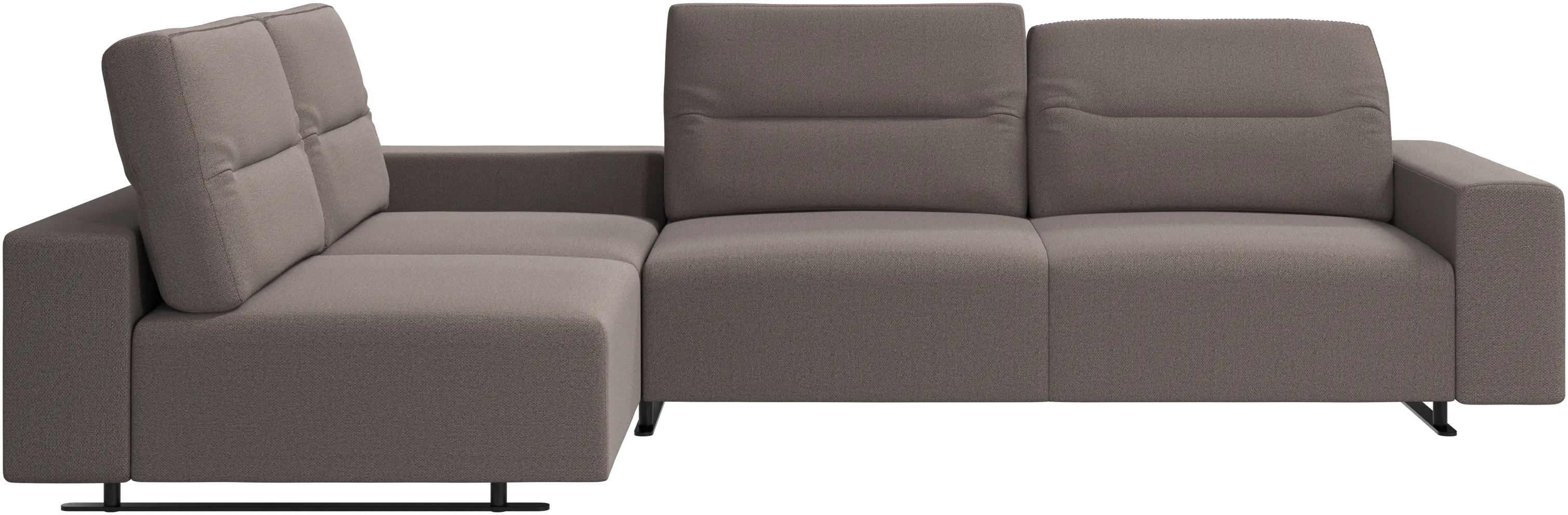 Hampton corner sofa with adjustable back and storage on right side