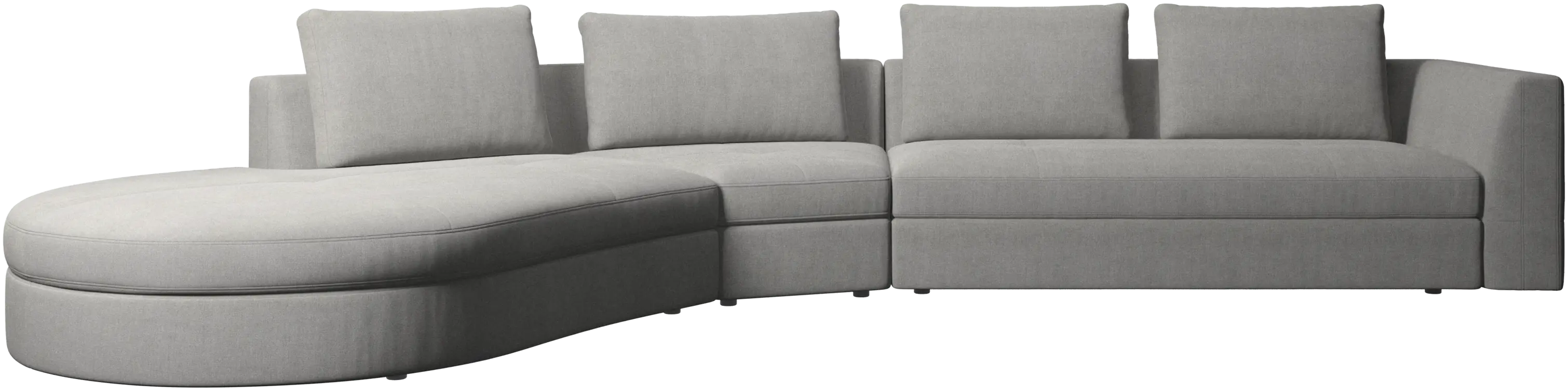 Bergamo sofa with round lounging unit, left