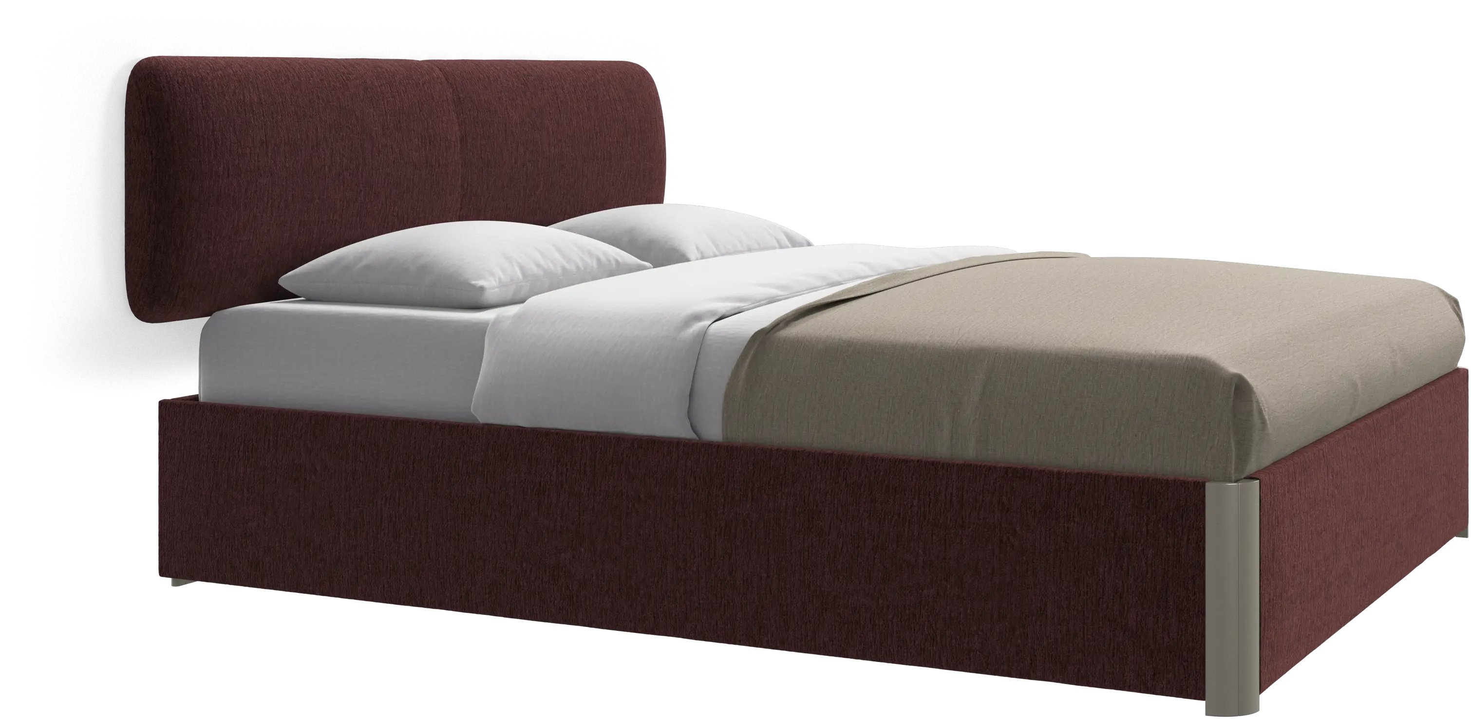 Element bed, wall-mounted headboard, with slats and storage solution, excl. mattress