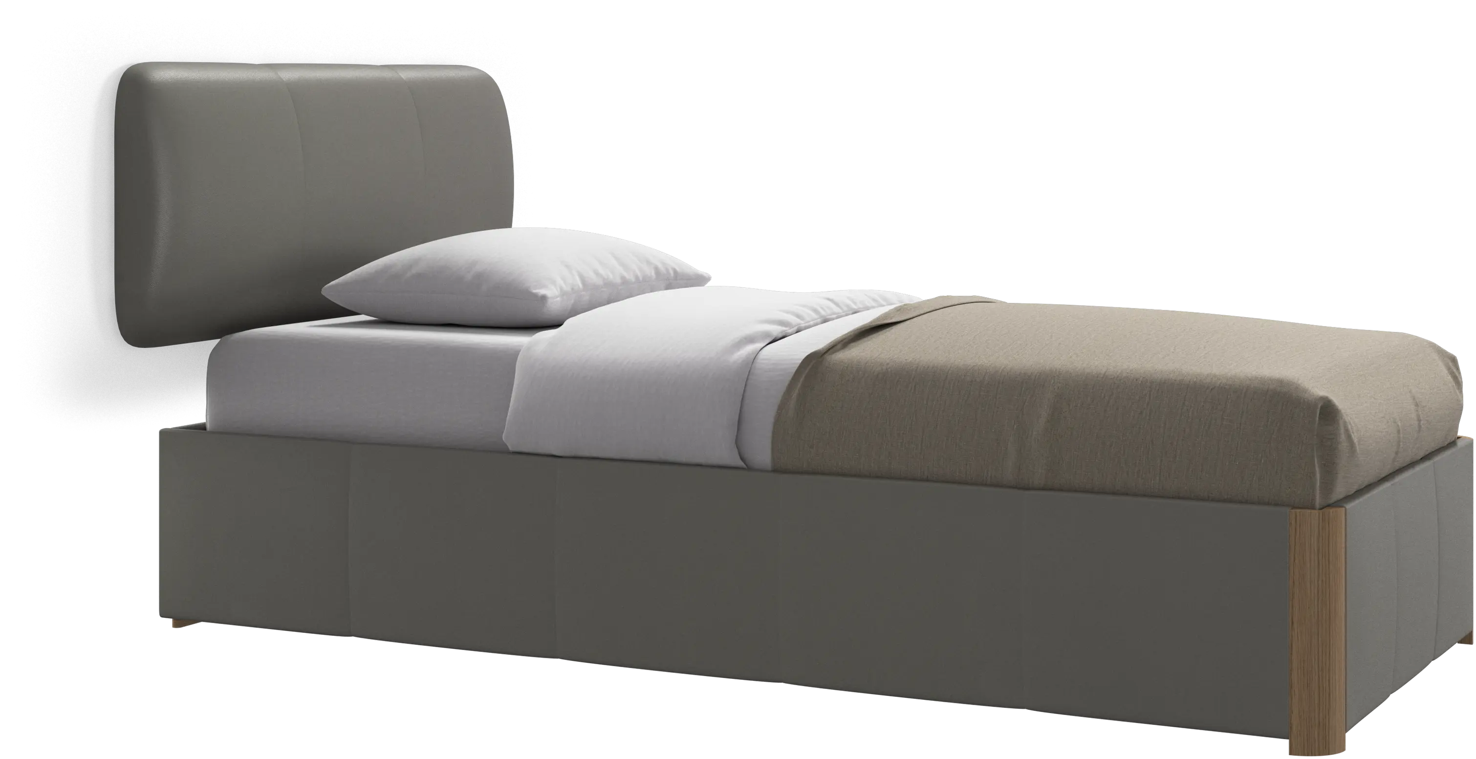 Element bed, wall-mounted headboard, with slats and storage solution, excl. mattress