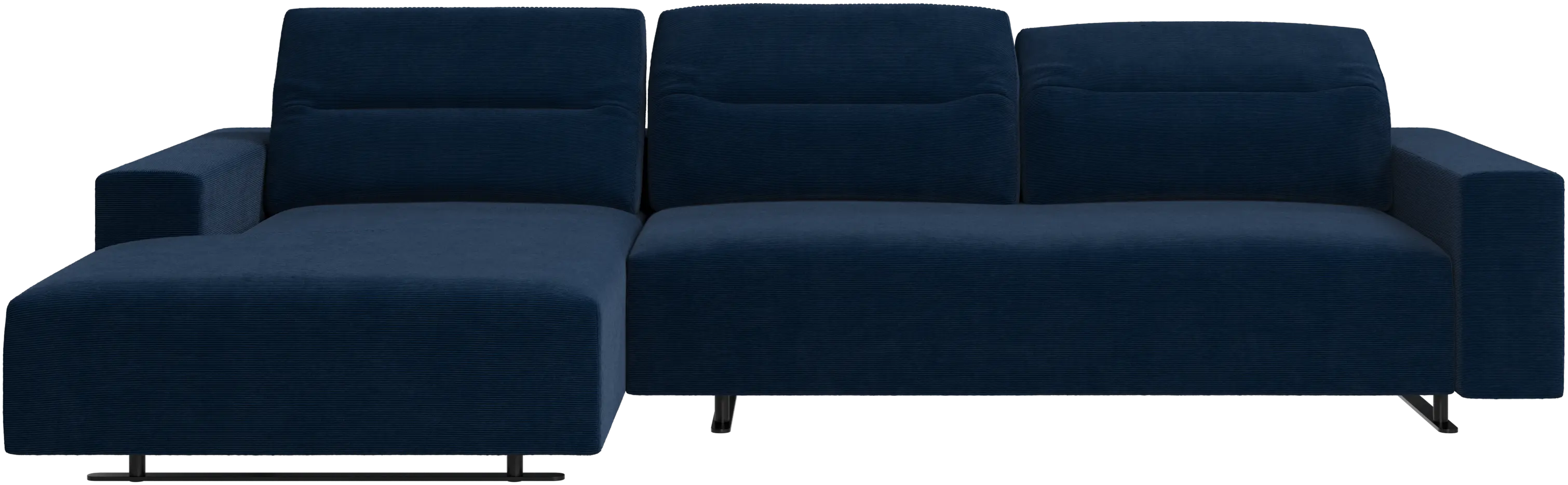 Hampton sofa with adjustable back and resting unit left side, storage right side