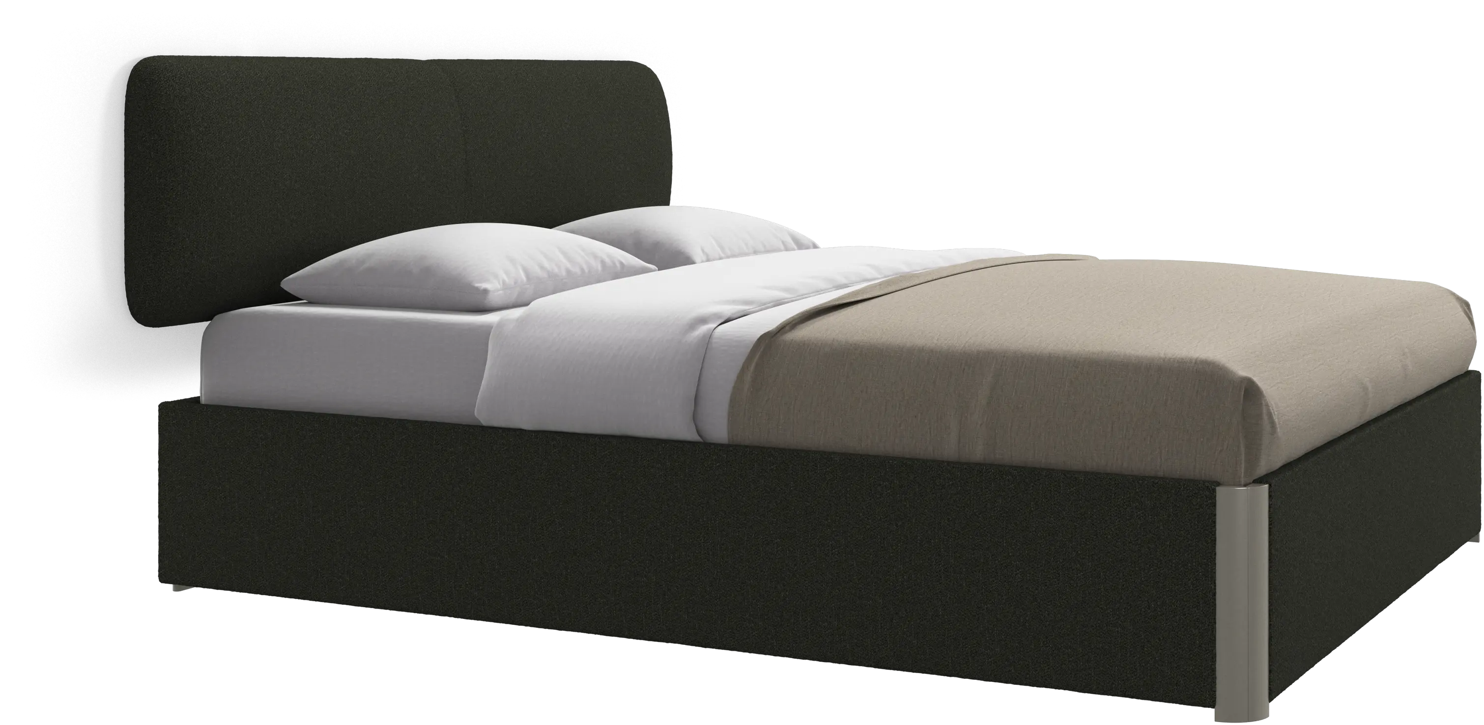 Element cama, cabecero montado en la pared, con láminas y solución de almacenamiento, excl. colchón