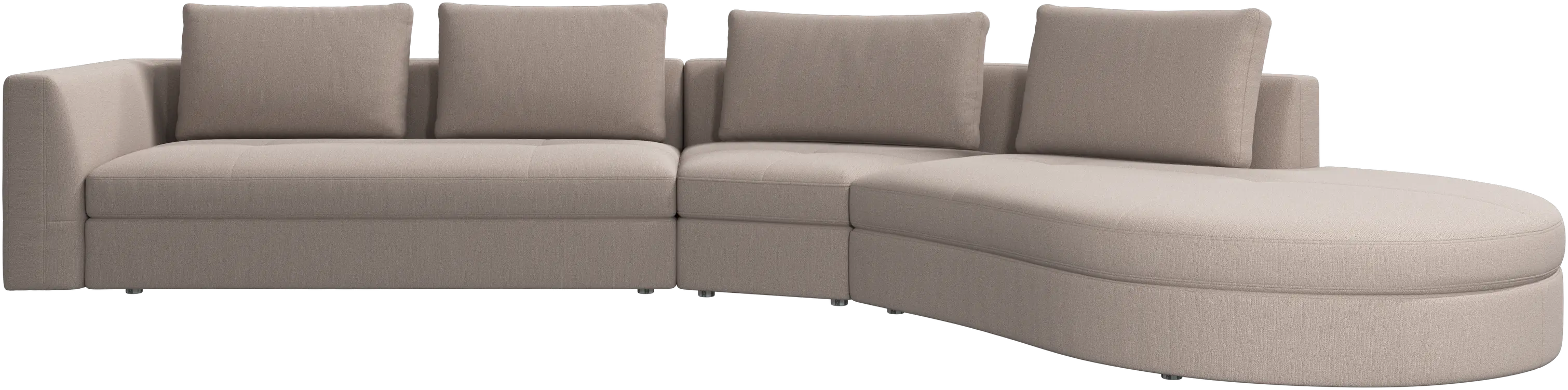 Sofa Bergamo z okrągłym modułem wypoczynkowym, prawo