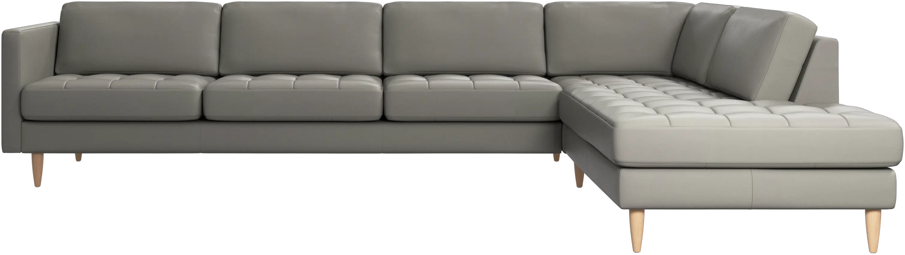 Osaka corner sofa with lounging unit, tufted seat