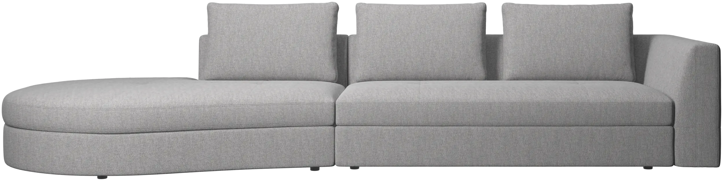 Bergamo sofa with round lounging unit, left