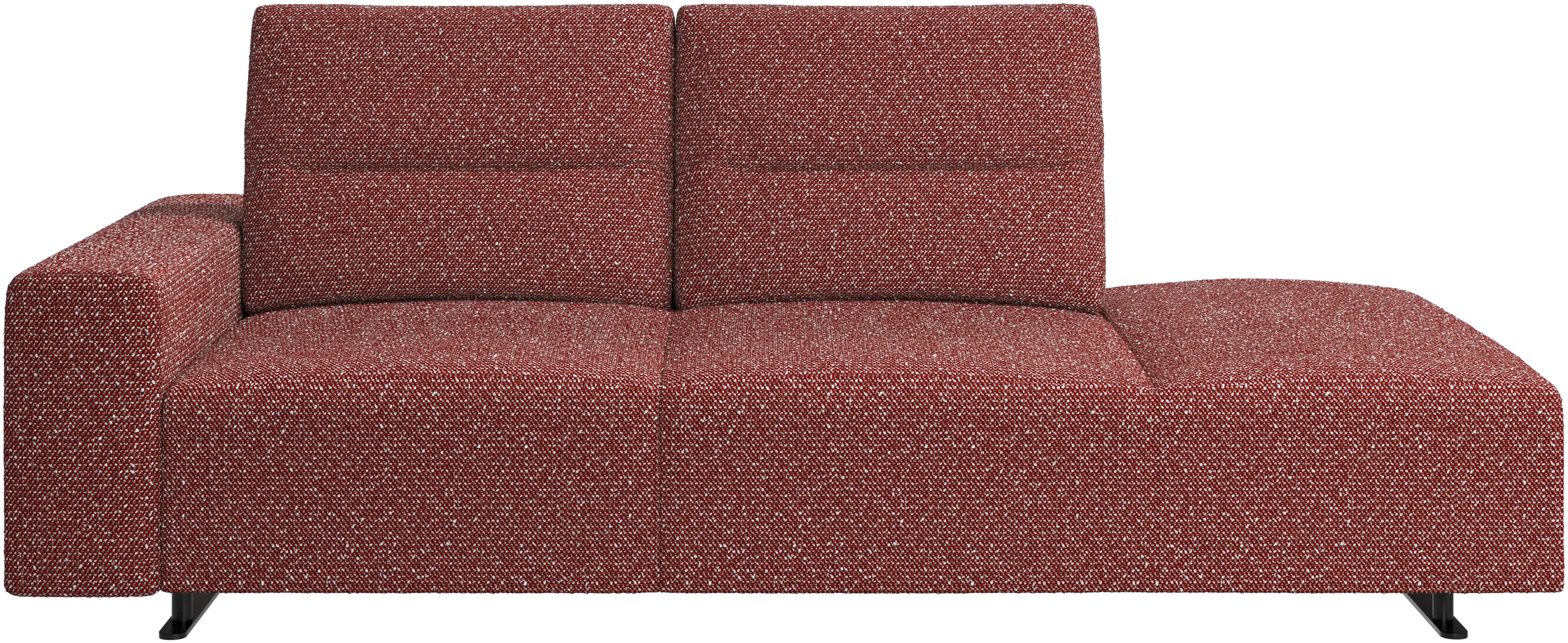 Hampton sofa with adjustable back and lounging unit right side, armrest left