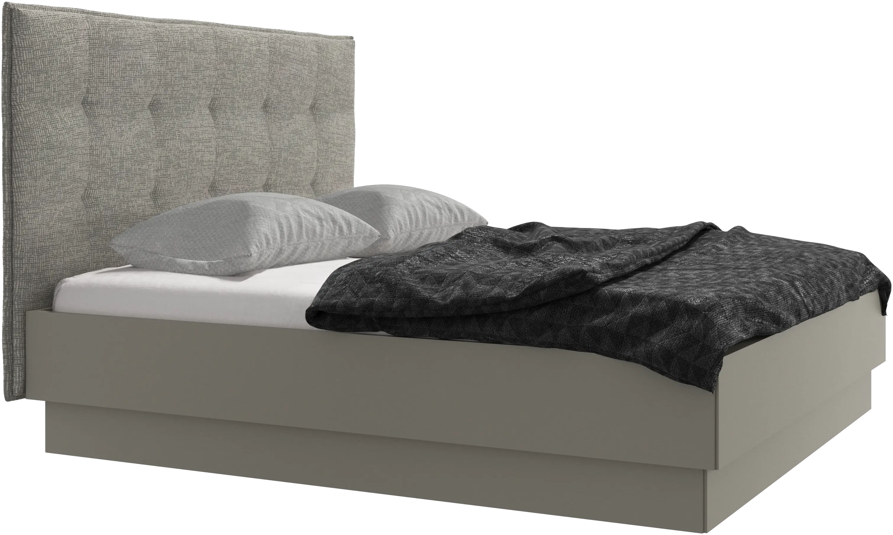 Lit Lugano avec rangement intégré, sommier inclus, hors matelas