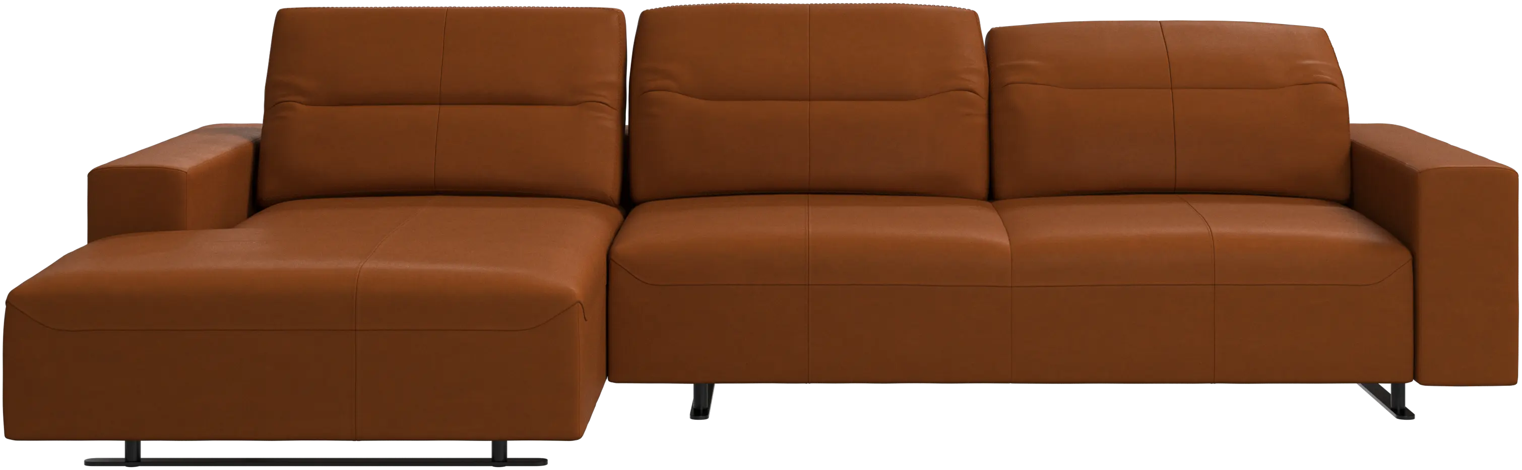 Hampton sofa with adjustable back and resting unit left side, storage right side