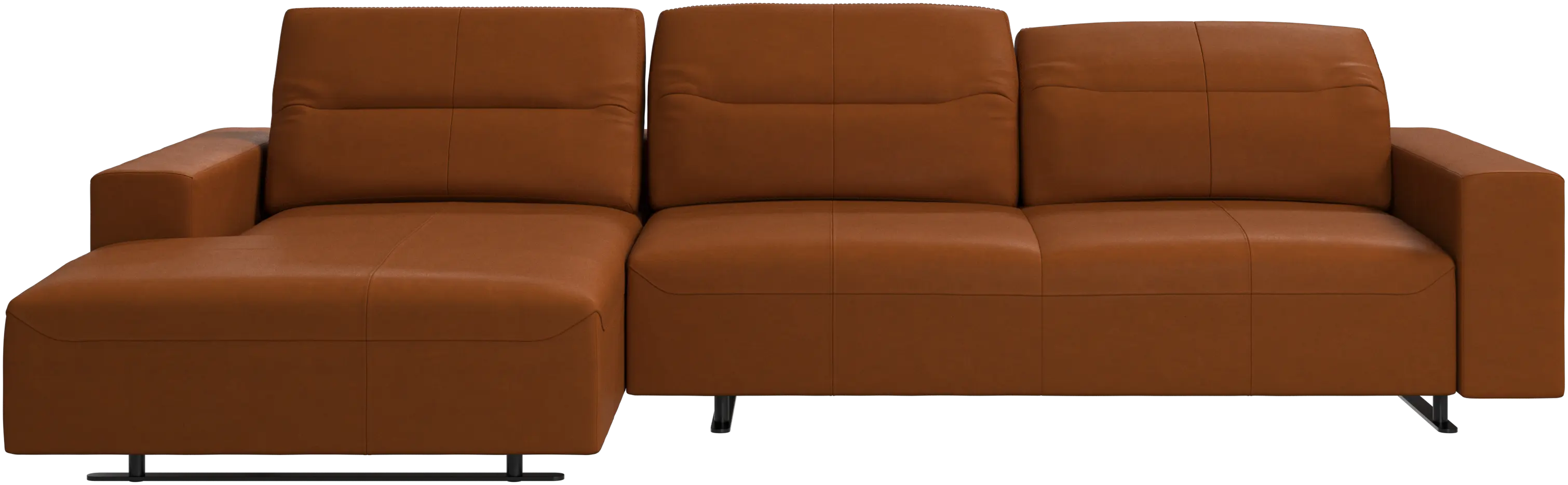 Hampton sofa with adjustable back, resting unit and storage left side