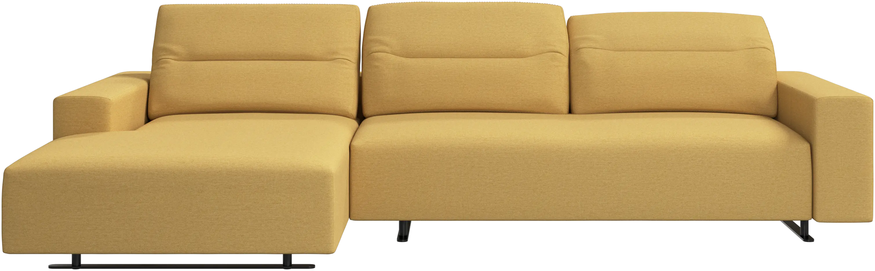 Hampton sofa with adjustable back and resting unit left side, storage right side