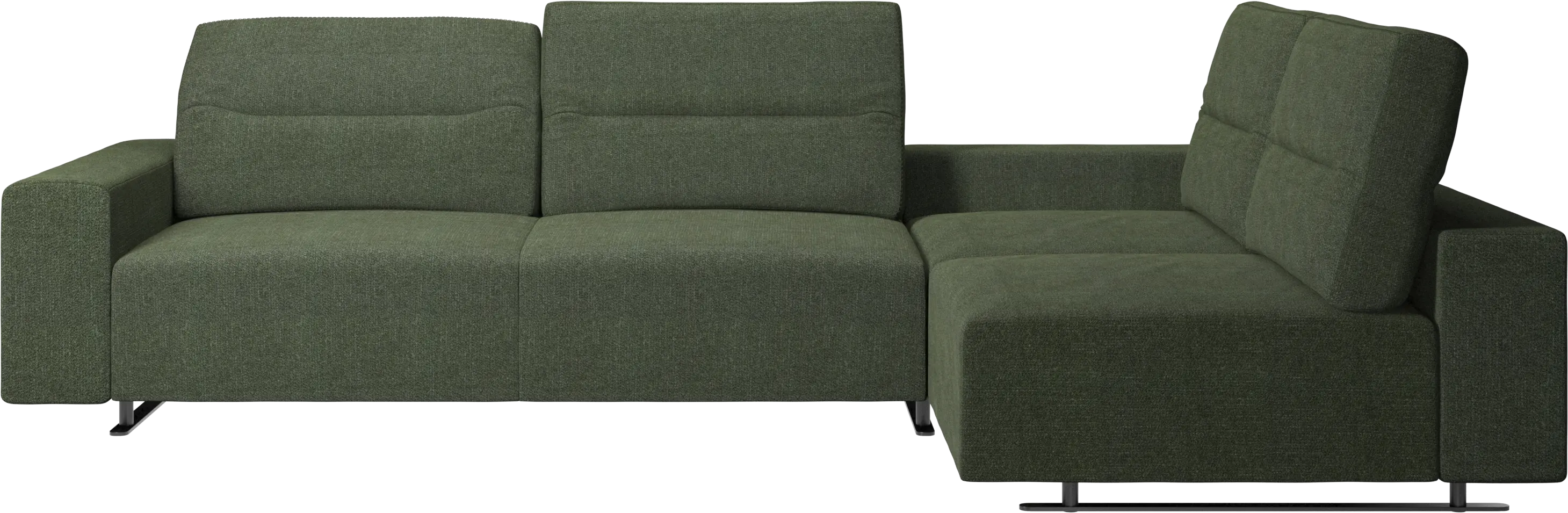 Hampton corner sofa with adjustable back and storage on left side