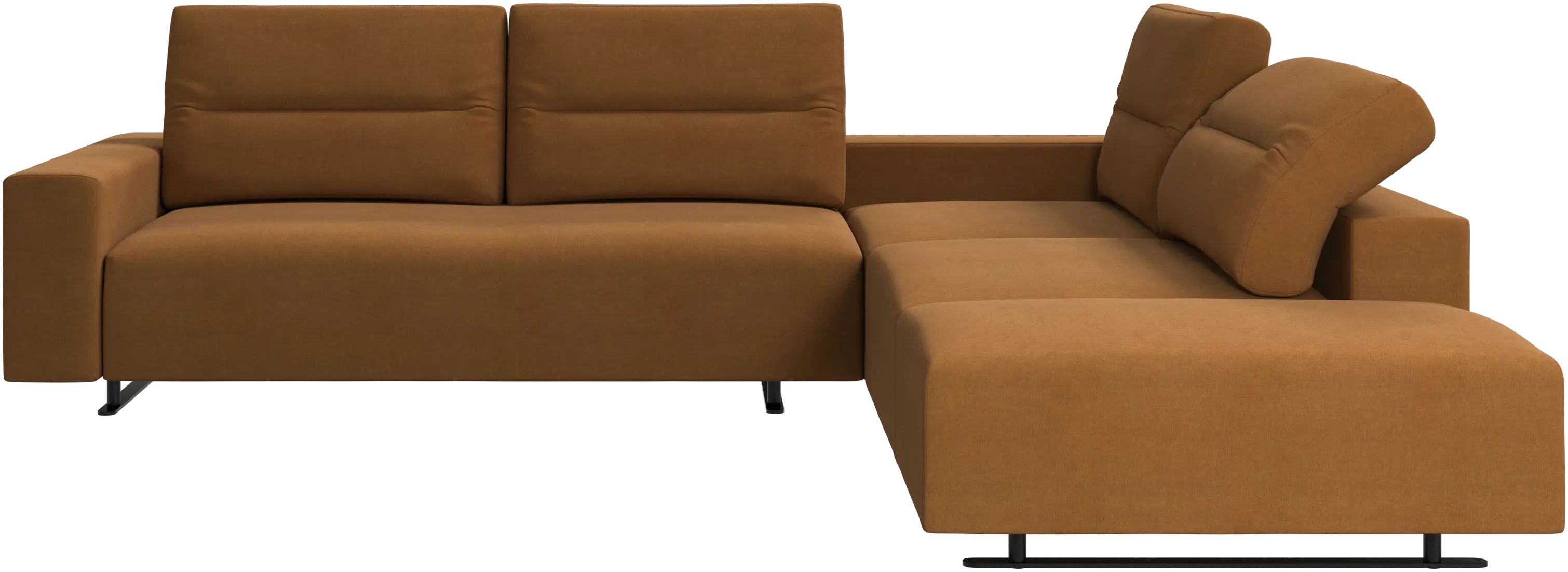 Hampton corner sofa with adjustable back and storage on left side