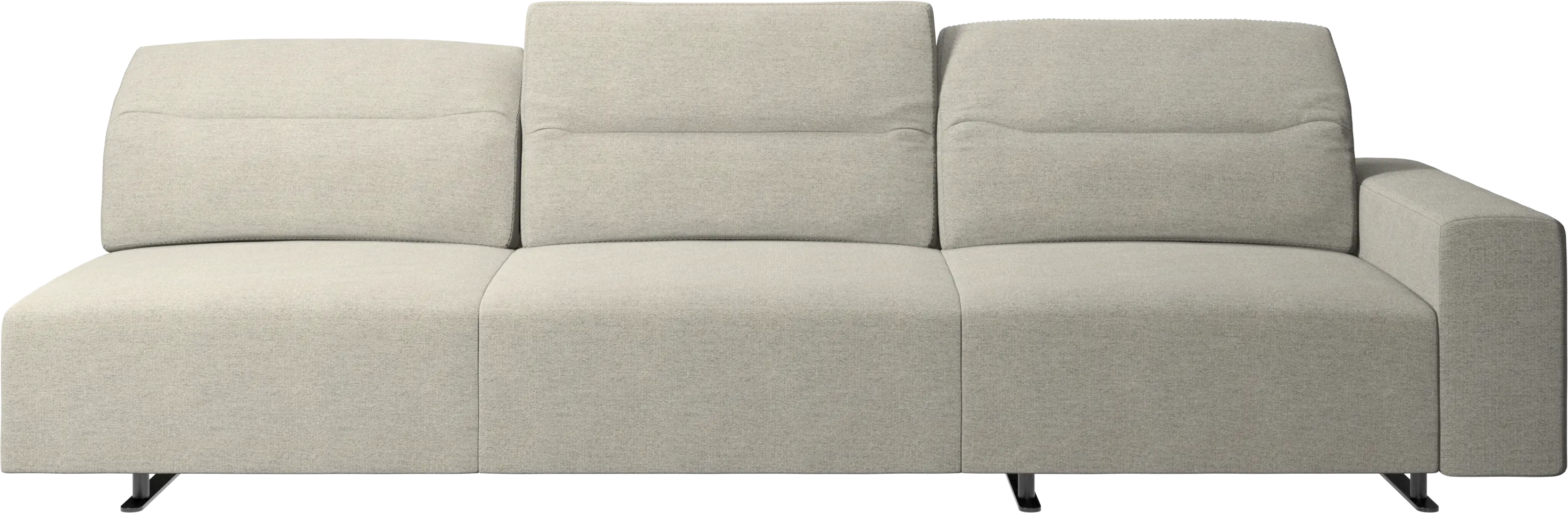 Hampton sofa with adjustable back and storage on the right side