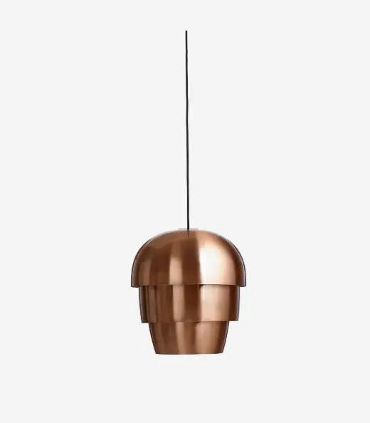 2 stuks beschikbaar. Pine cone hanglamp. Koper kleurig.