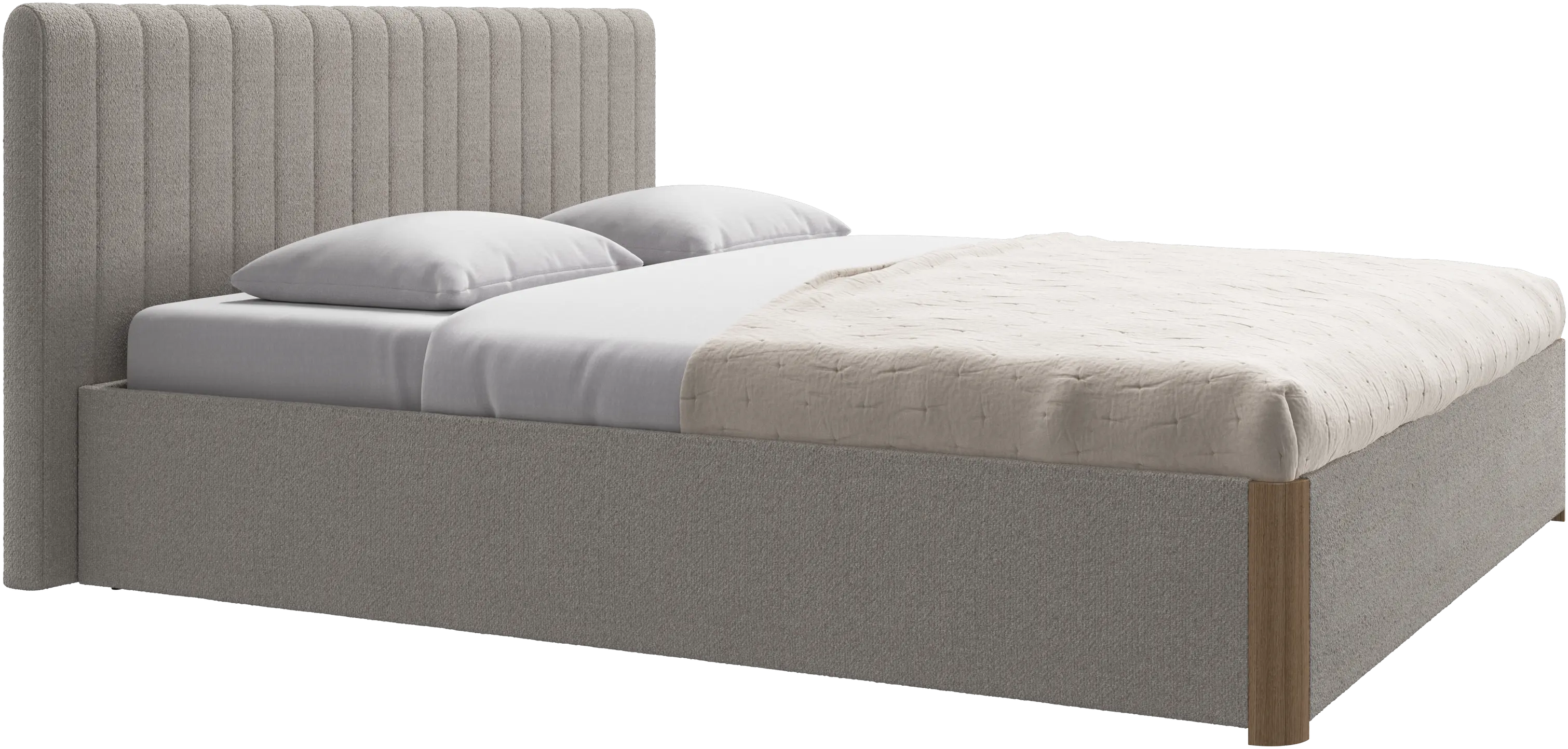 Element bed, bed-mounted headboard, with slats and storage solution, excl. mattress