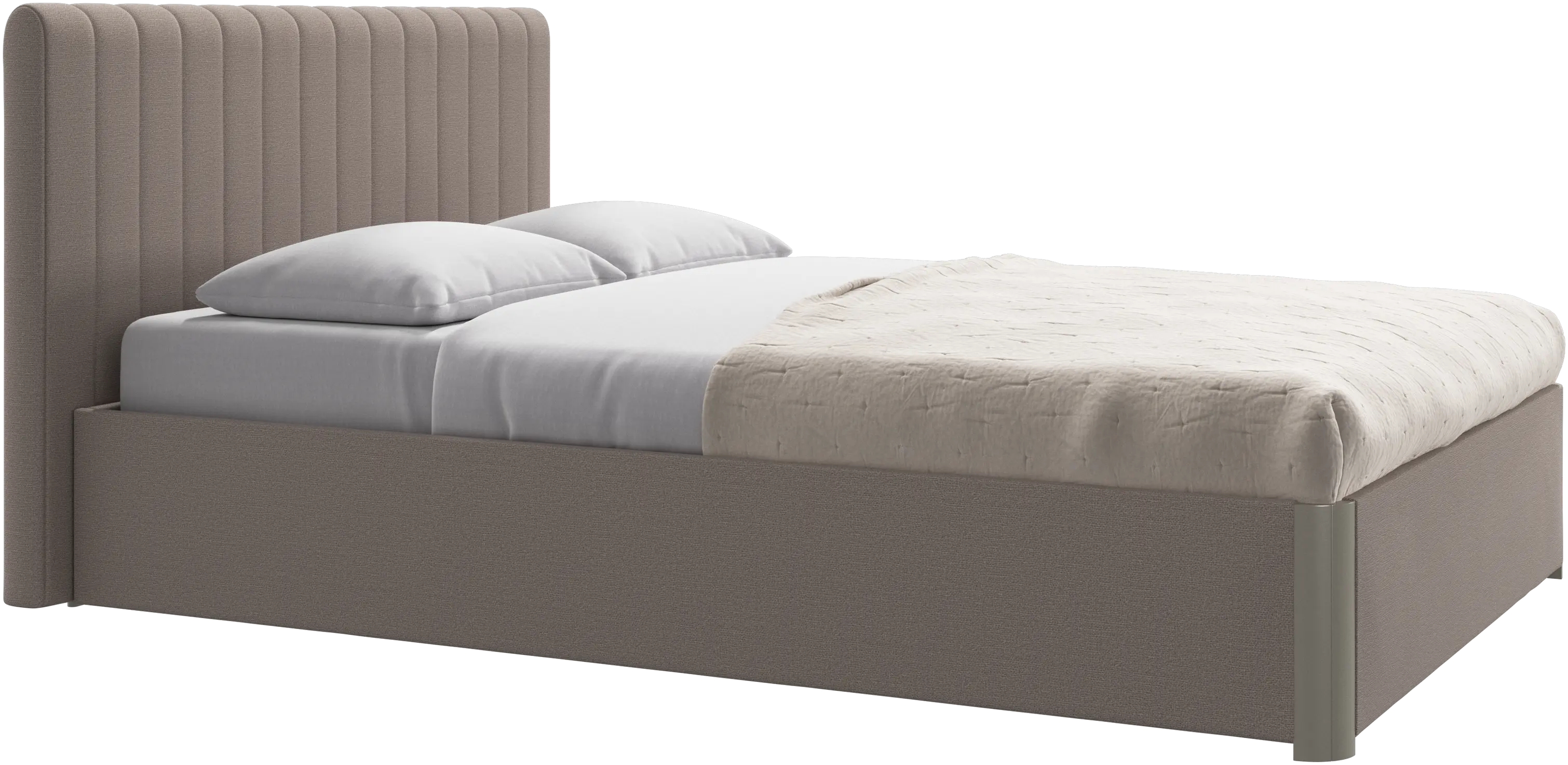 Element bed, bed-mounted headboard, with slats and storage solution, excl. mattress