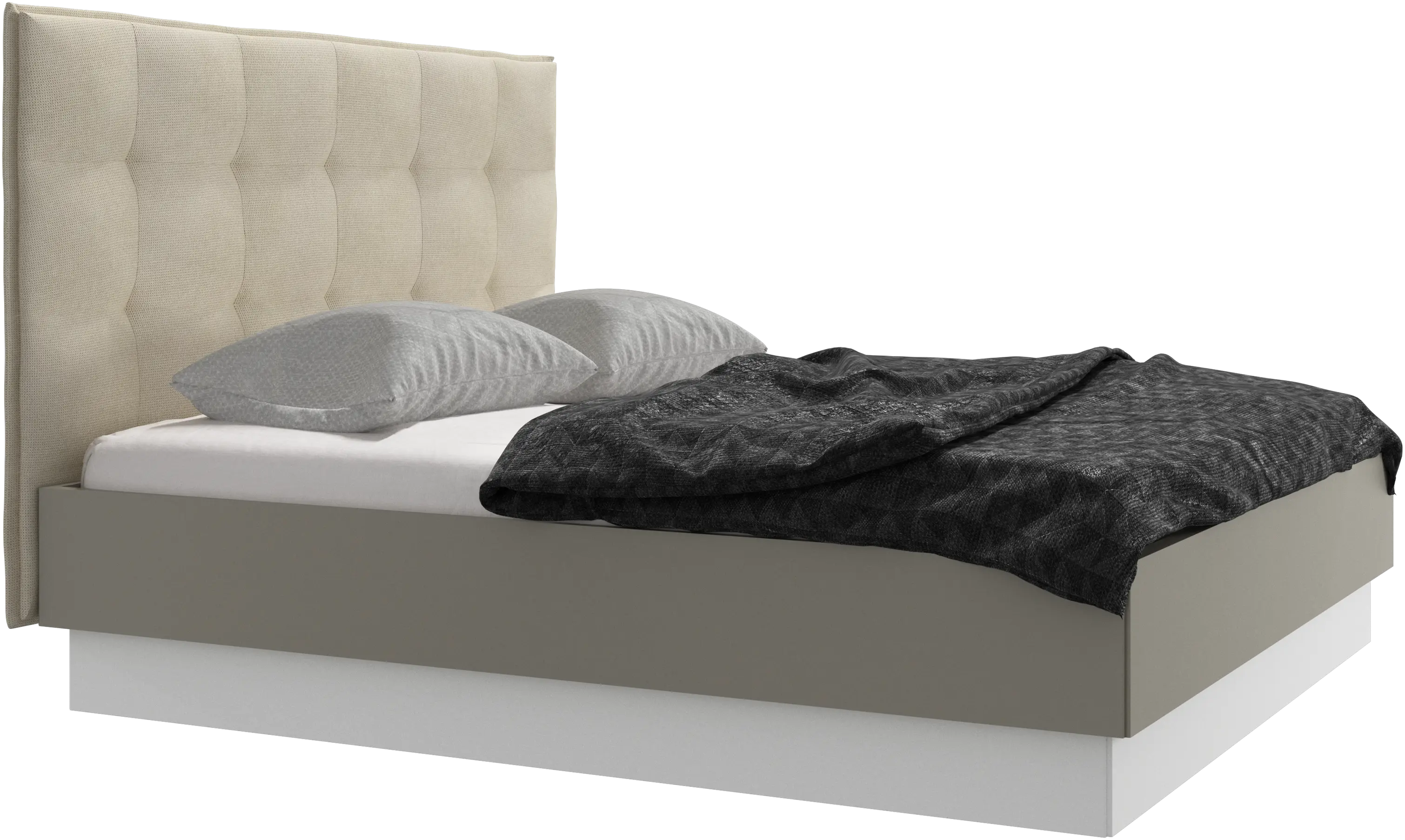 Lugano storage bed with lift-up frame and slats, excl. mattress